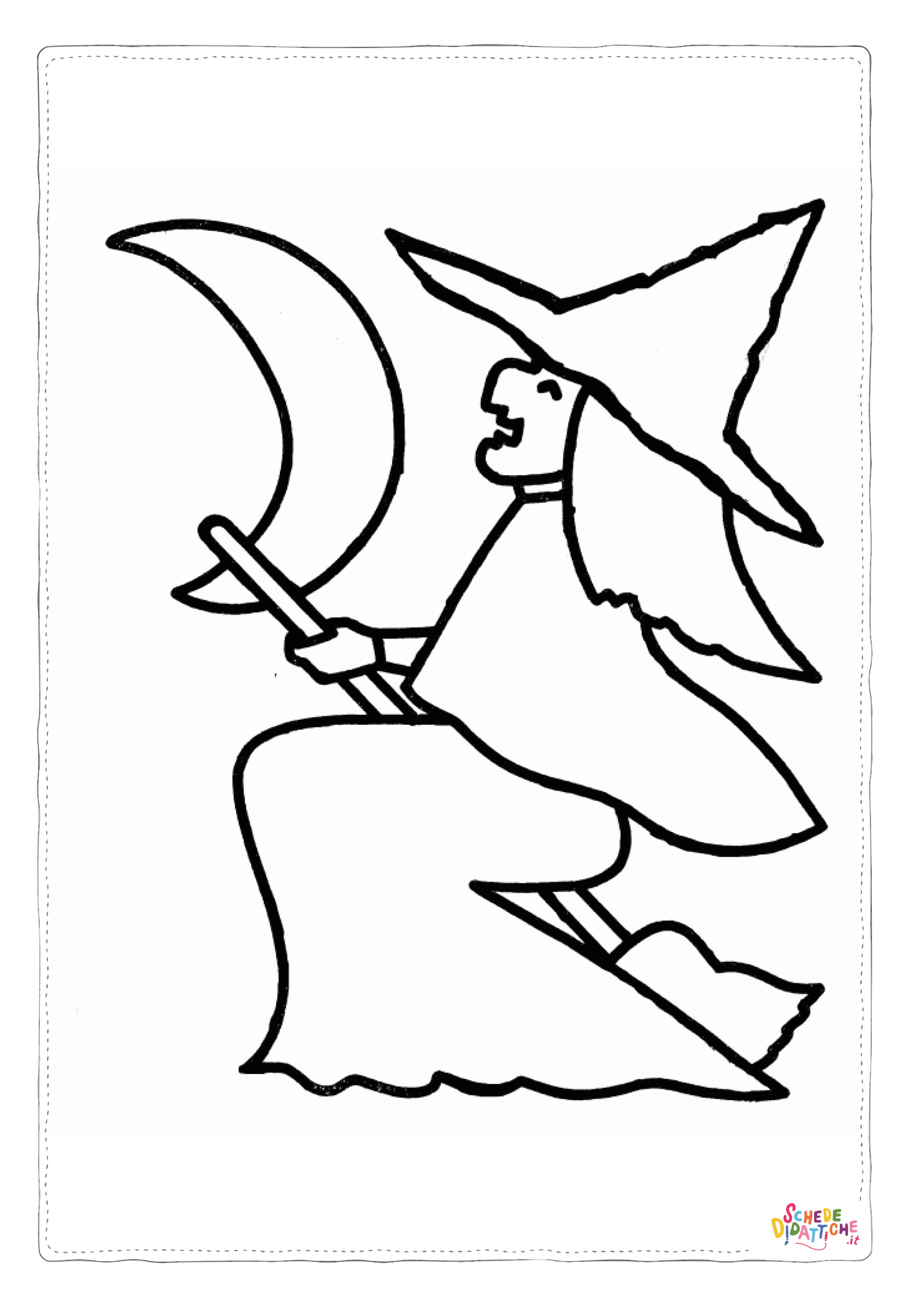 Disegno di Befana da stampare e colorare 12