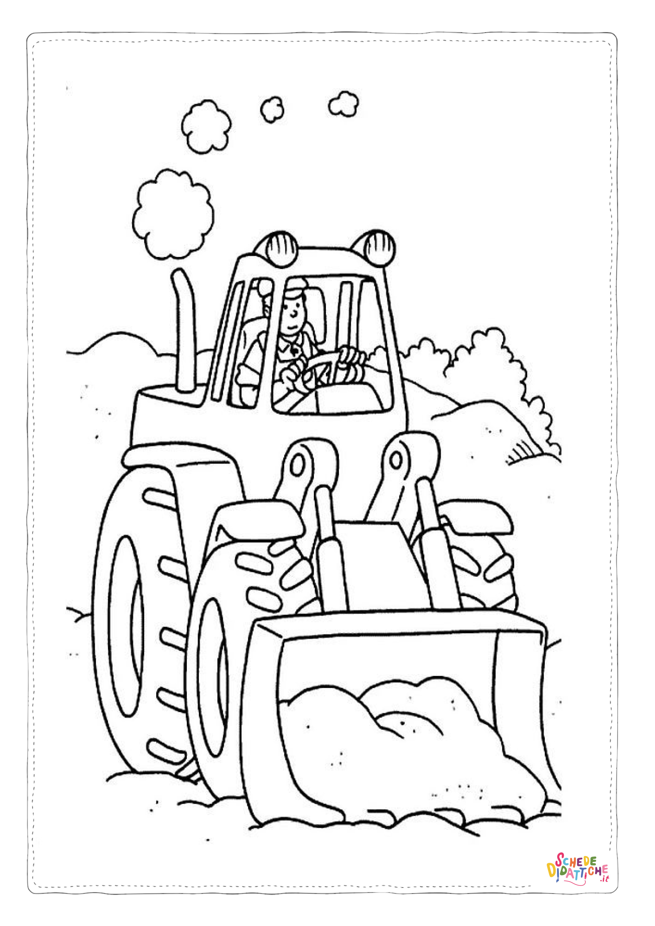 Disegno "Disegno di mezzo da lavoro da stampare e colorare 50" Disegno di mezzo da lavoro da stampare e colorare 50