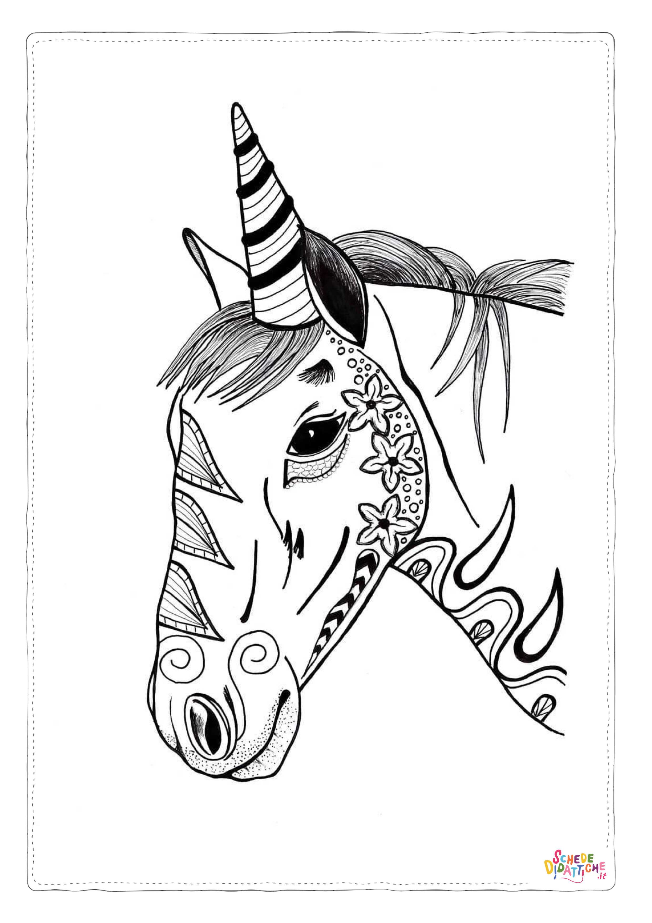 Disegno "Disegno di unicorno da stampare e colorare 51" Disegno di unicorno da stampare e colorare 51