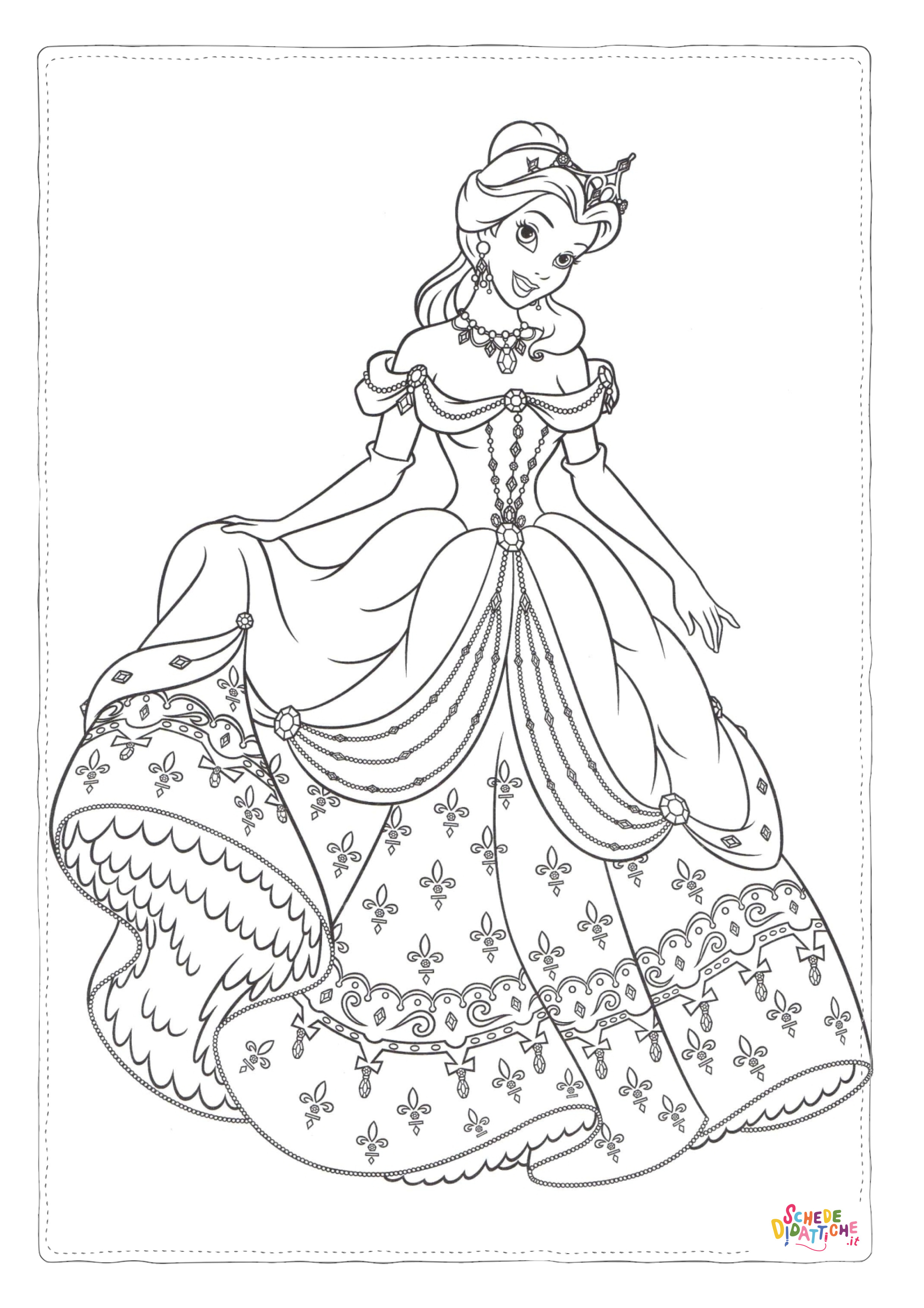 Disegno di Tutte le principesse Disney da stampare e colorare 41