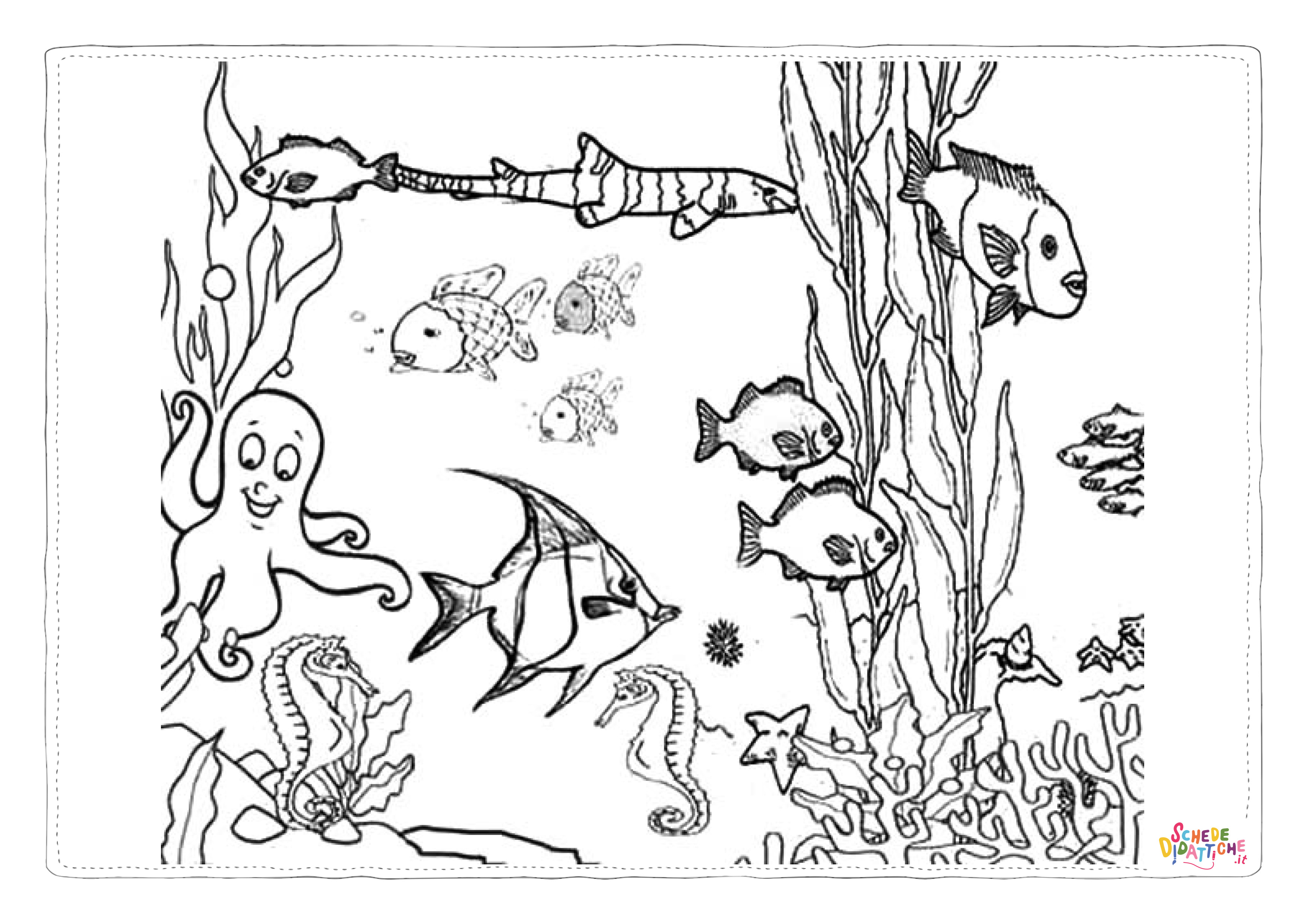 Disegno "Disegno di pesce da stampare e colorare 130" Disegno di pesce da stampare e colorare 130