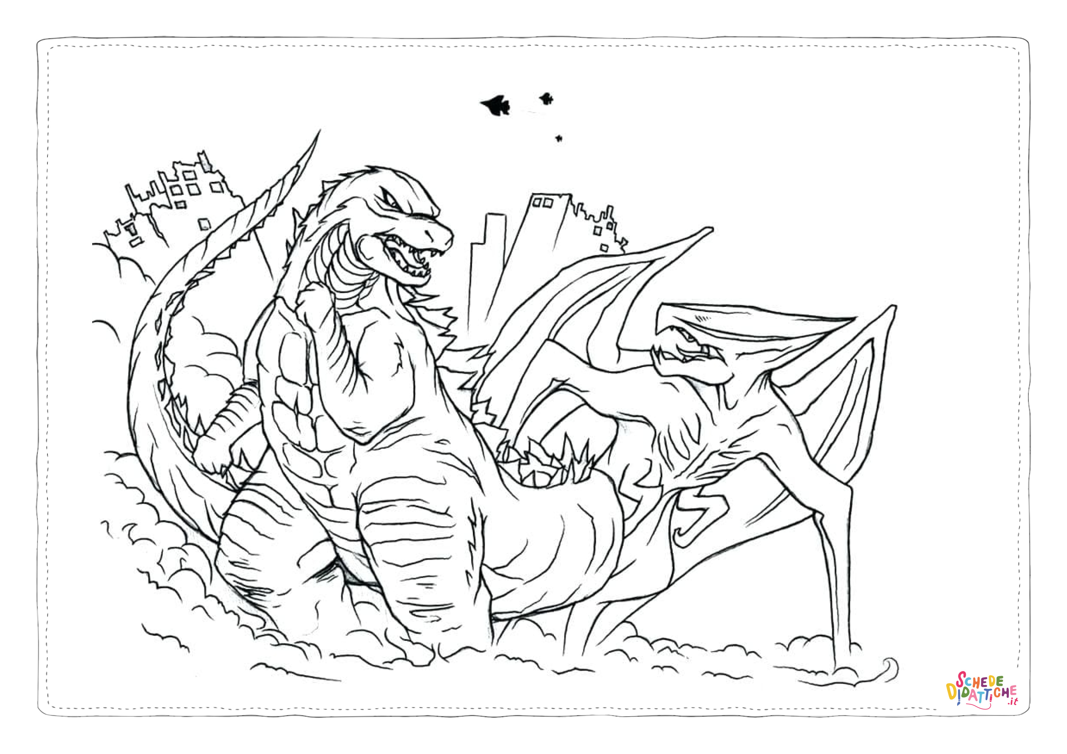 Disegno "Disegno di Godzilla da stampare e colorare 26" Disegno di Godzilla da stampare e colorare 26