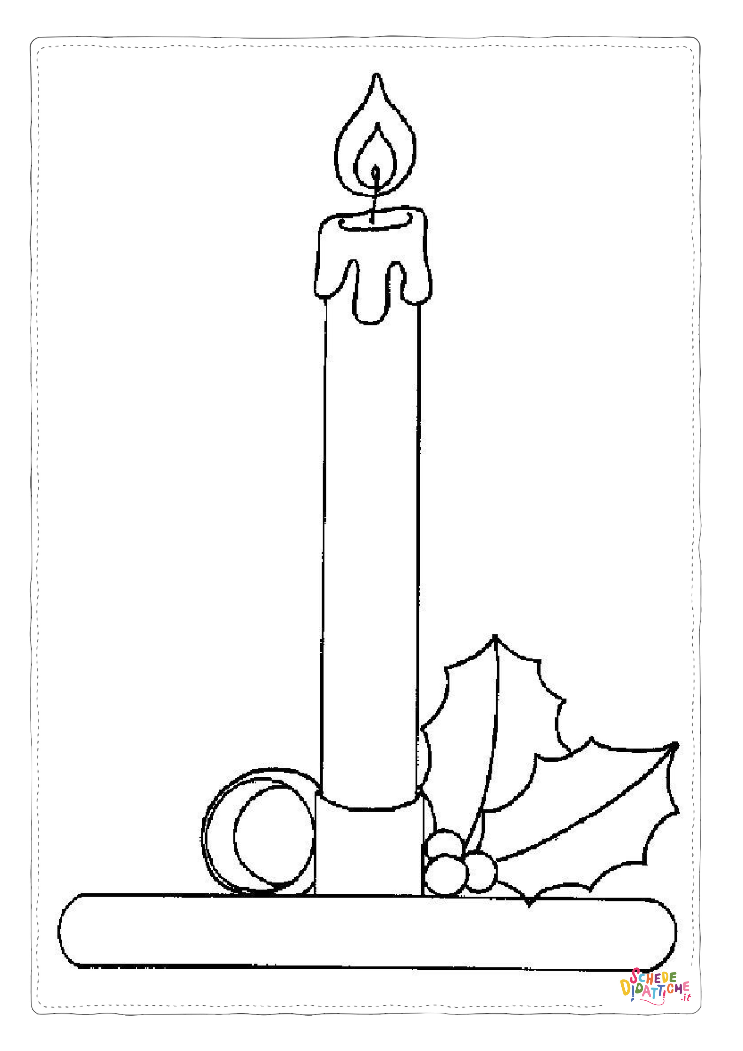 Disegno di candela natalizia da stampare e colorare 27