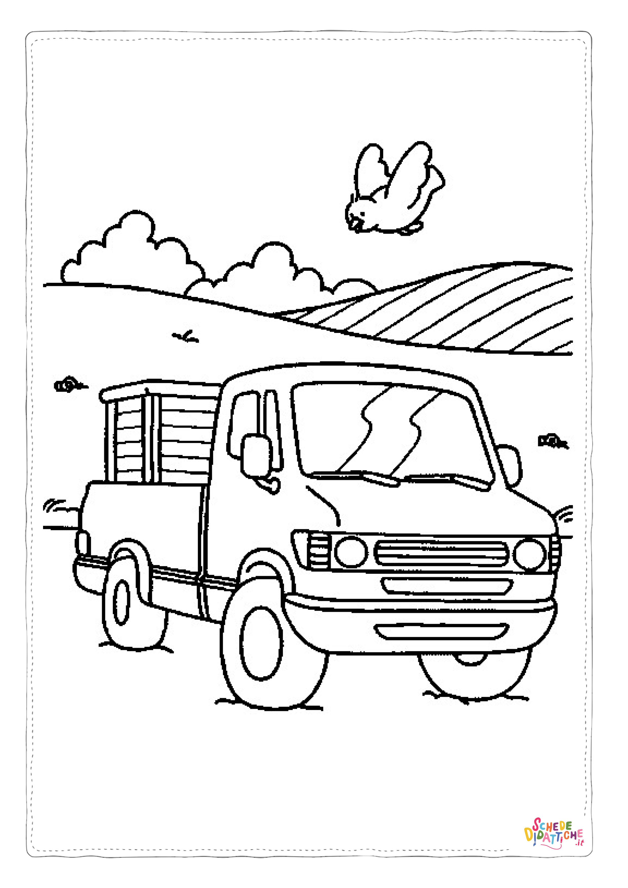 Disegno "Disegno di mezzo da lavoro da stampare e colorare 8" Disegno di mezzo da lavoro da stampare e colorare 8