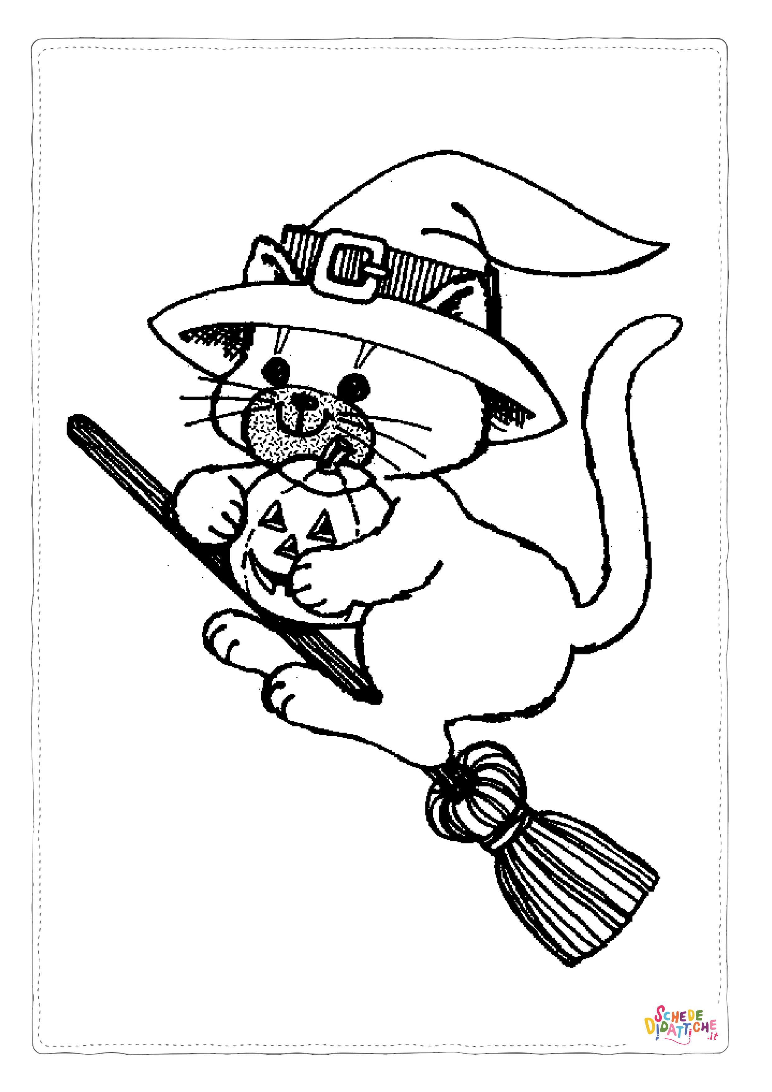 Disegno "Disegno di gatto di halloween da stampare e colorare 3" Disegno di gatto di halloween da stampare e colorare 3