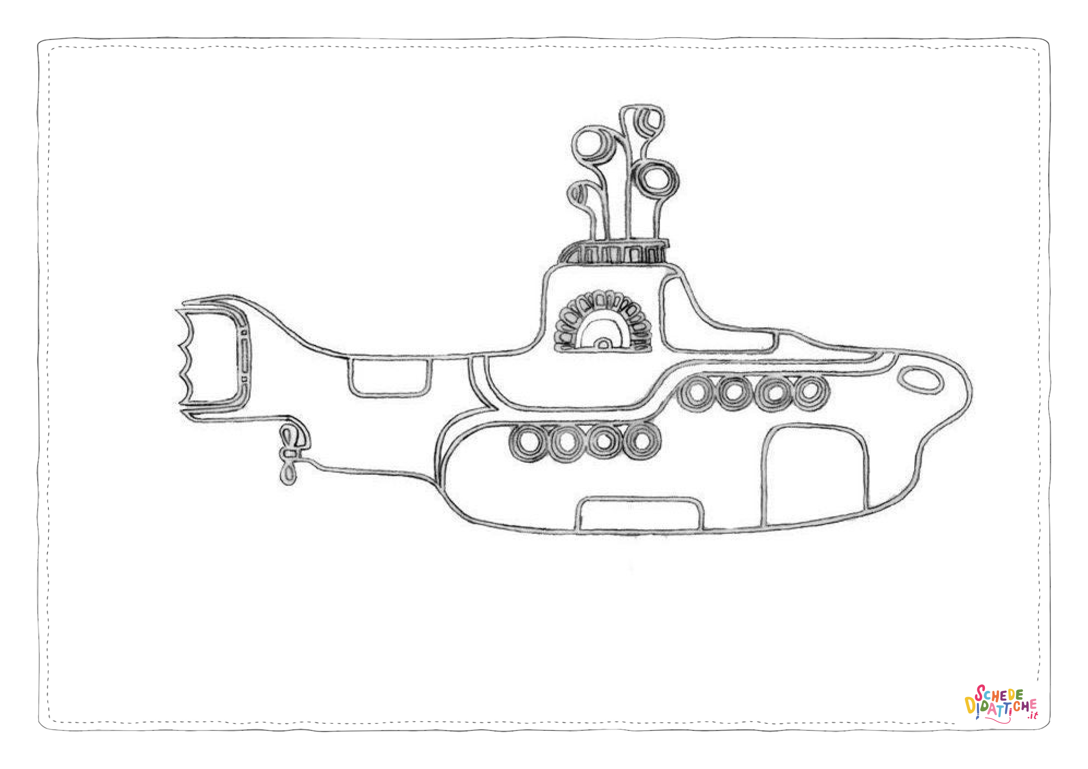Disegno "Disegno di sottomarino da stampare e colorare 1" Disegno di sottomarino da stampare e colorare 1