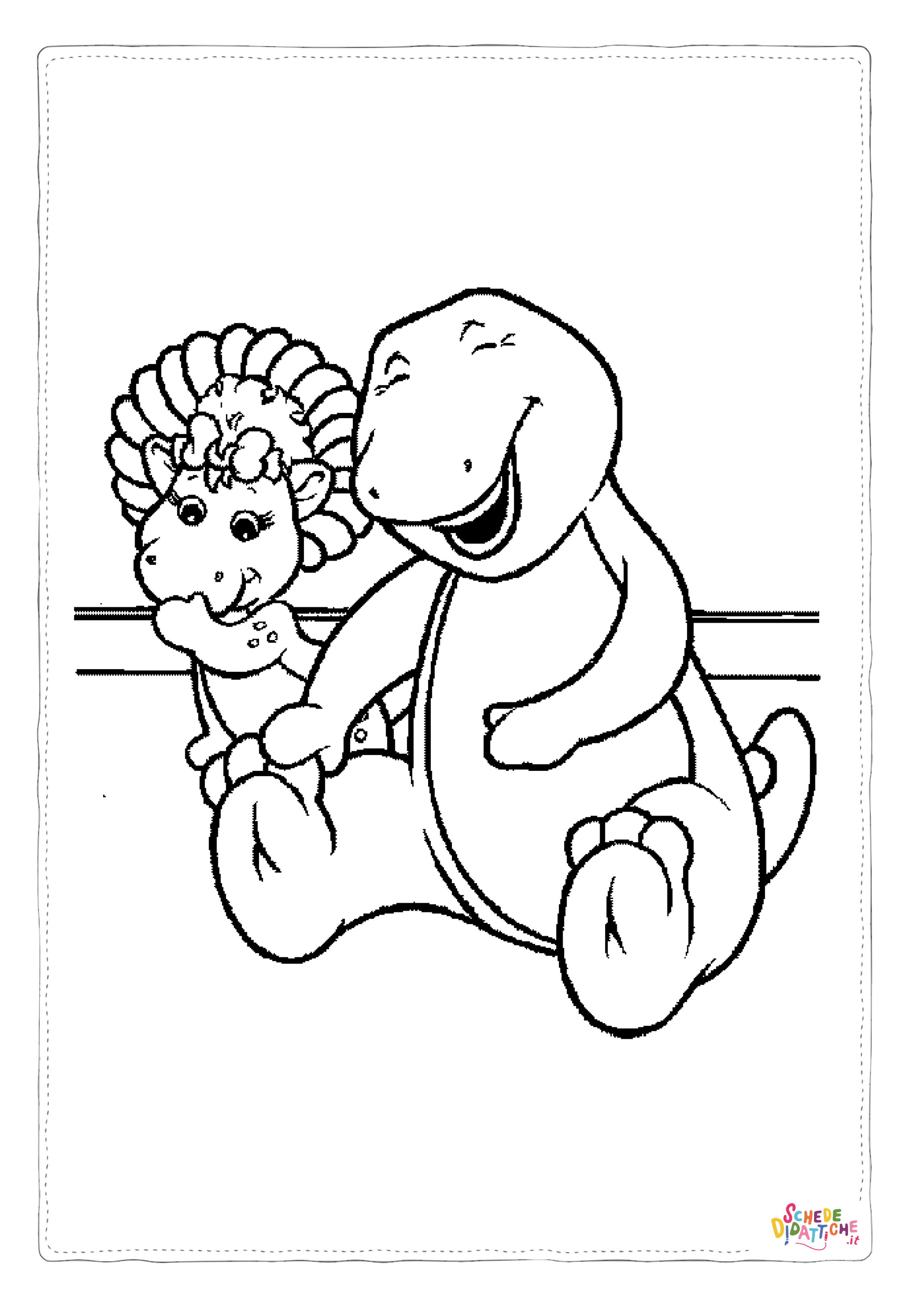 Disegno "Disegno di Barney il dinosauro da stampare e colorare 3" Disegno di Barney il dinosauro da stampare e colorare 3