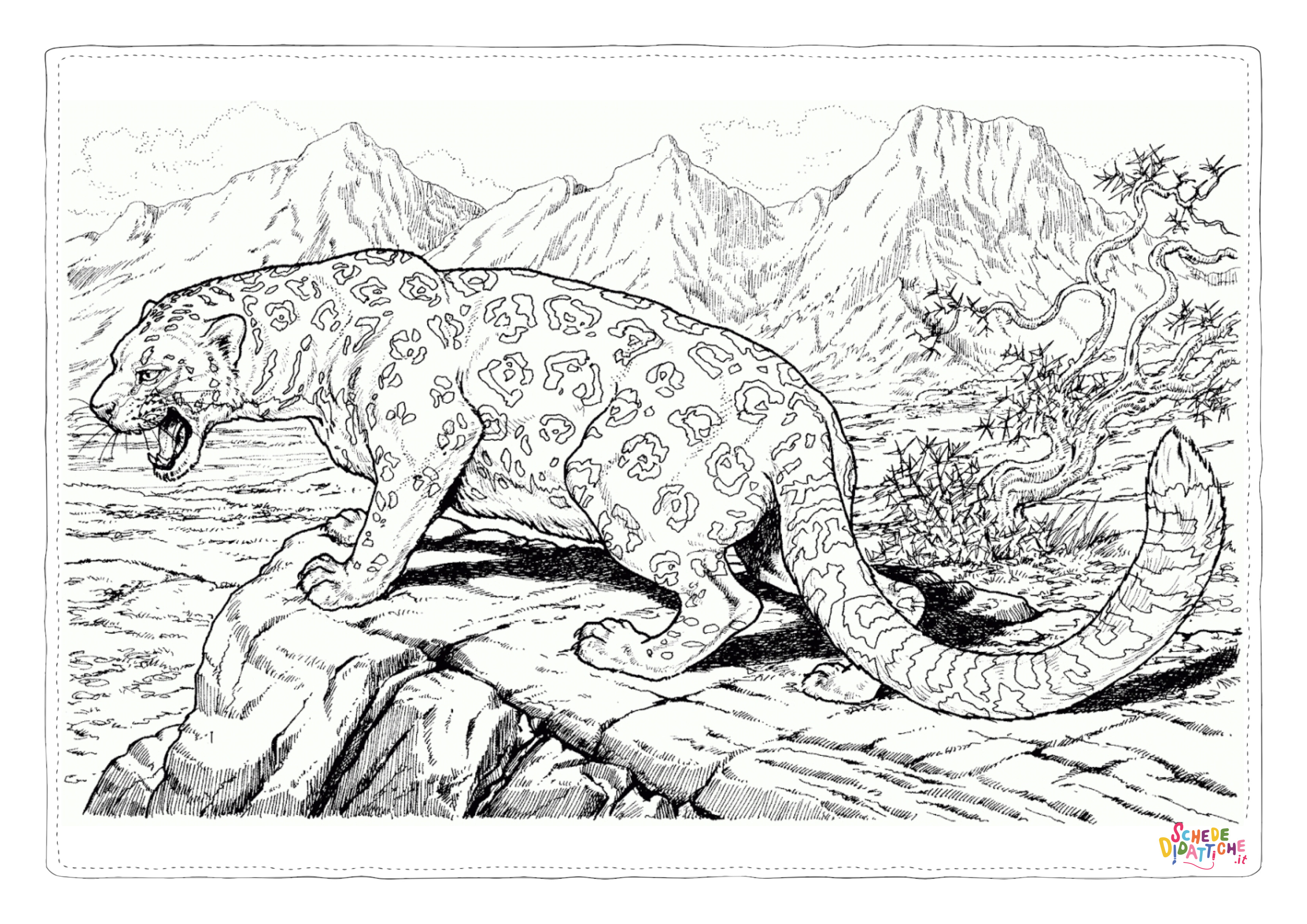 Disegno di leopardo da stampare e colorare 14