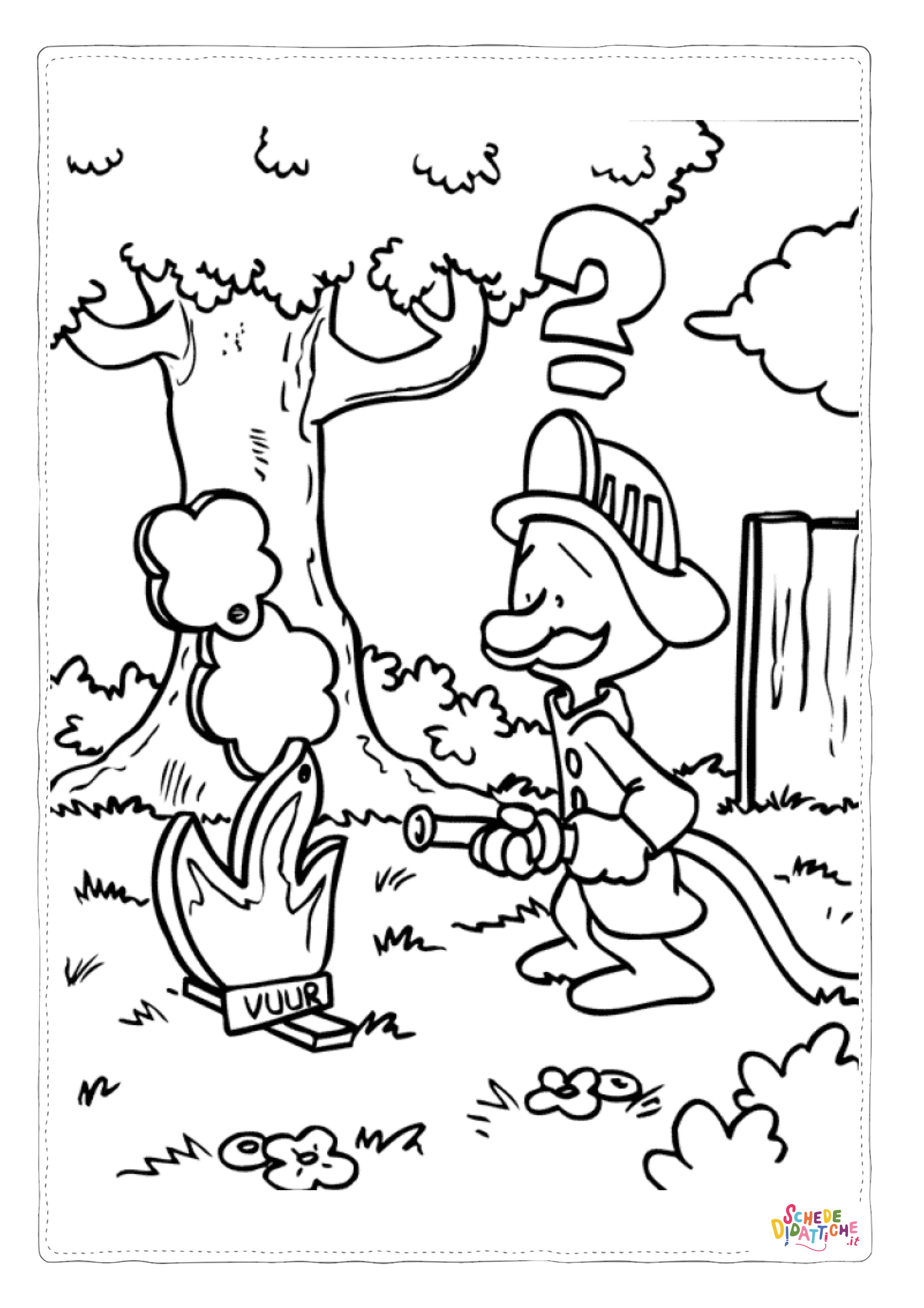 Disegno di pompiere da stampare e colorare 13