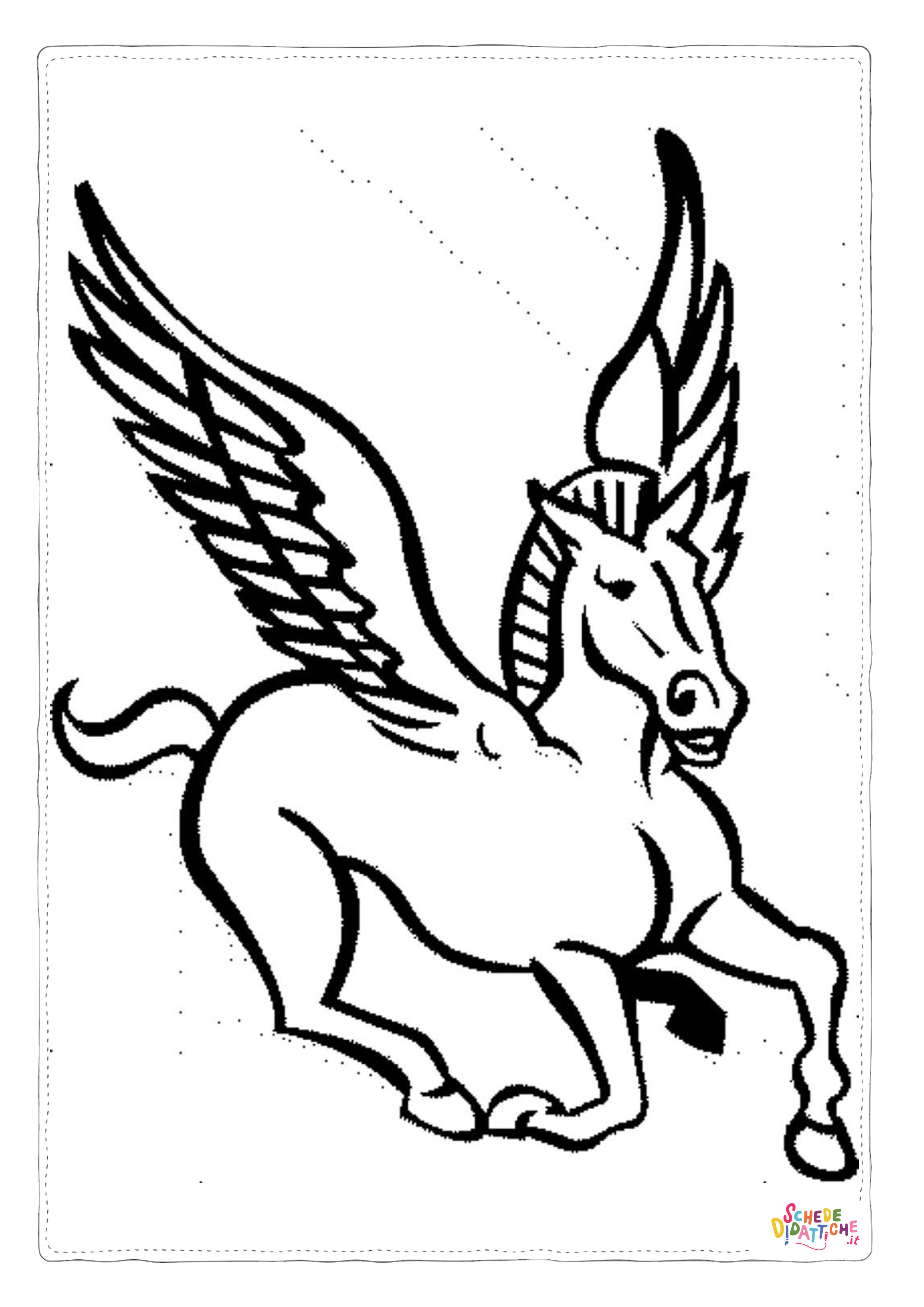 Disegno "Disegno di cavallo alato da stampare e colorare 18" Disegno di cavallo alato da stampare e colorare 18