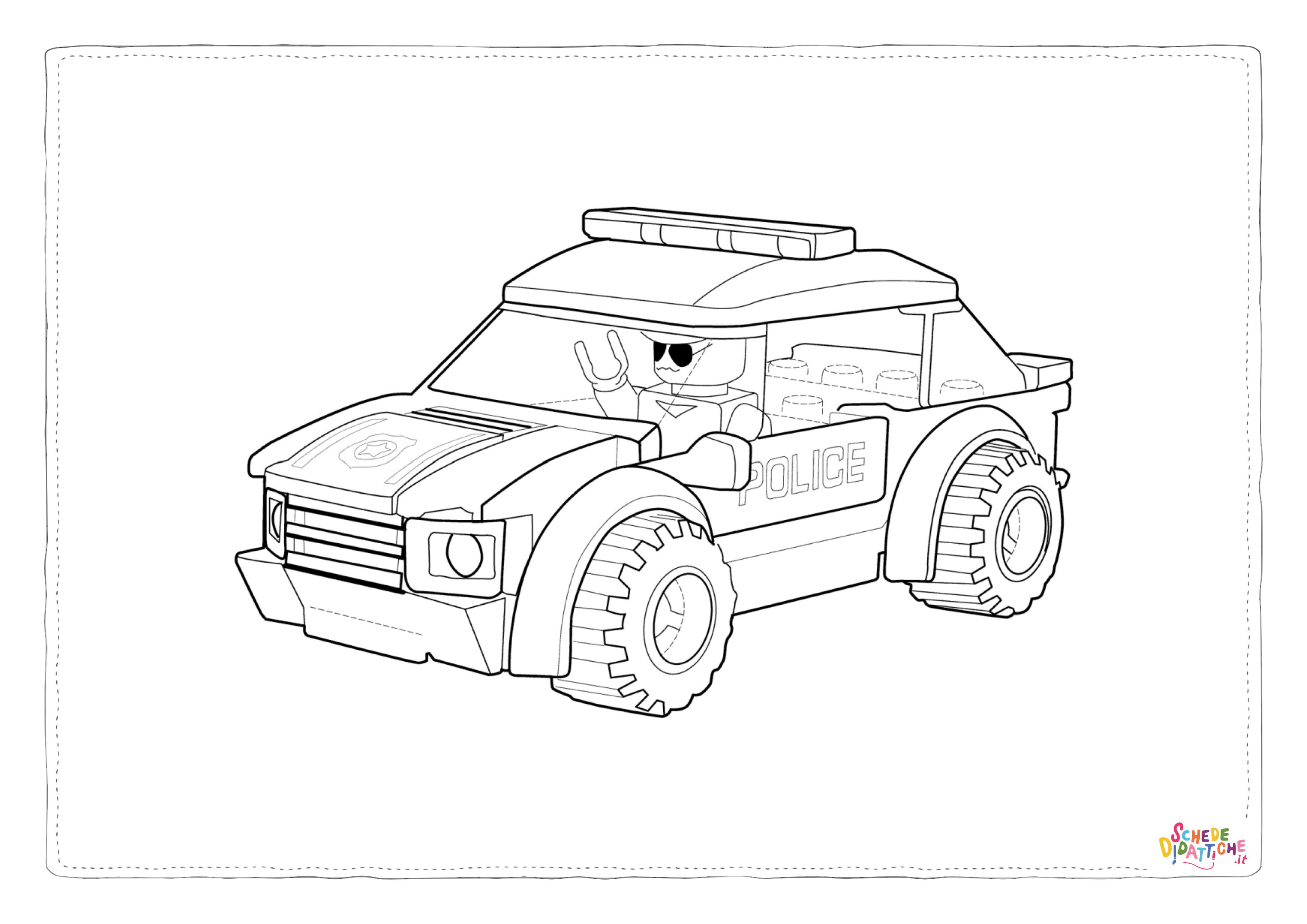Disegno "Disegno di auto della polizia da stampare e colorare 9" Disegno di auto della polizia da stampare e colorare 9
