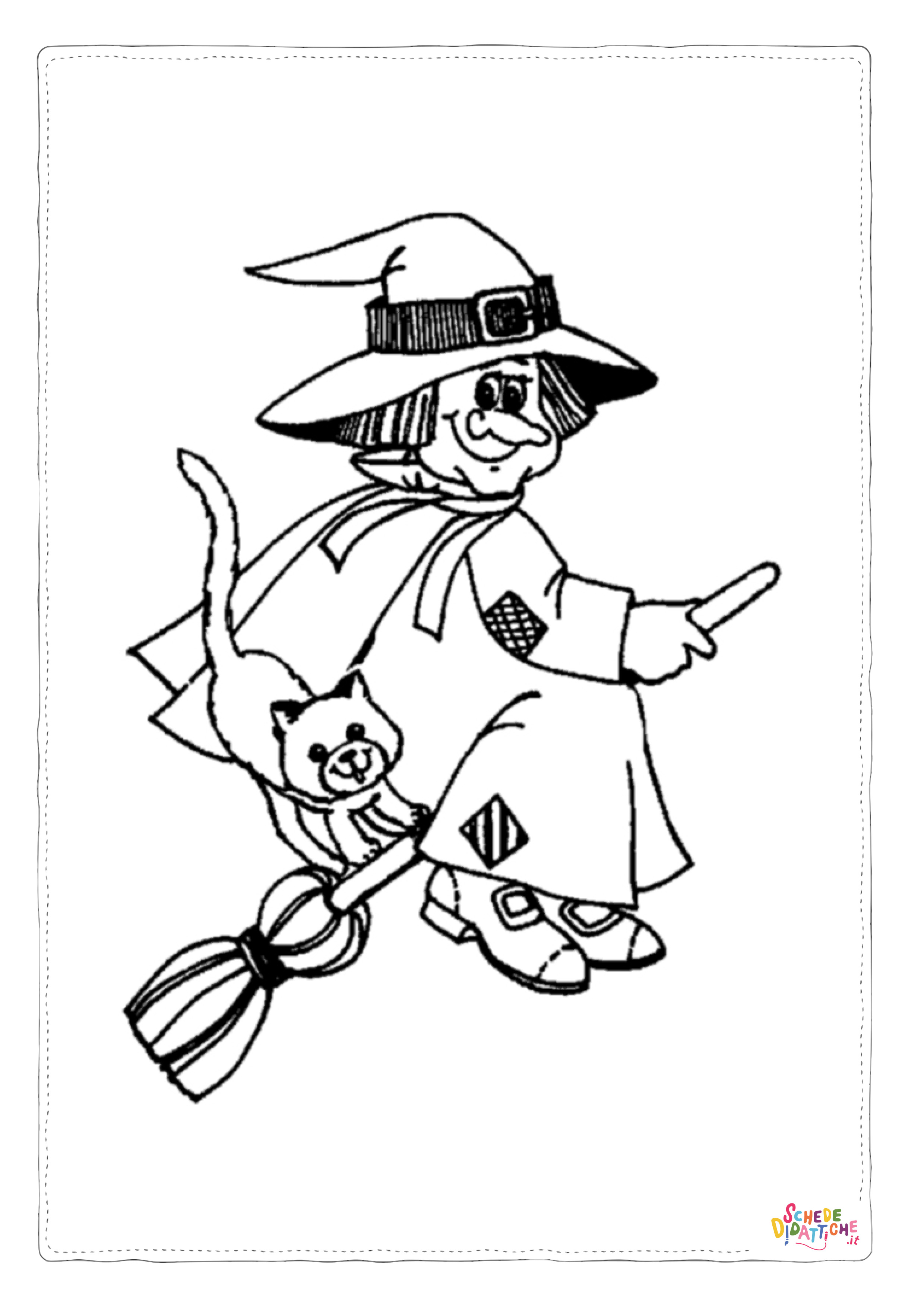 Disegno "Disegno di Befana da stampare e colorare 1" Disegno di Befana da stampare e colorare 1