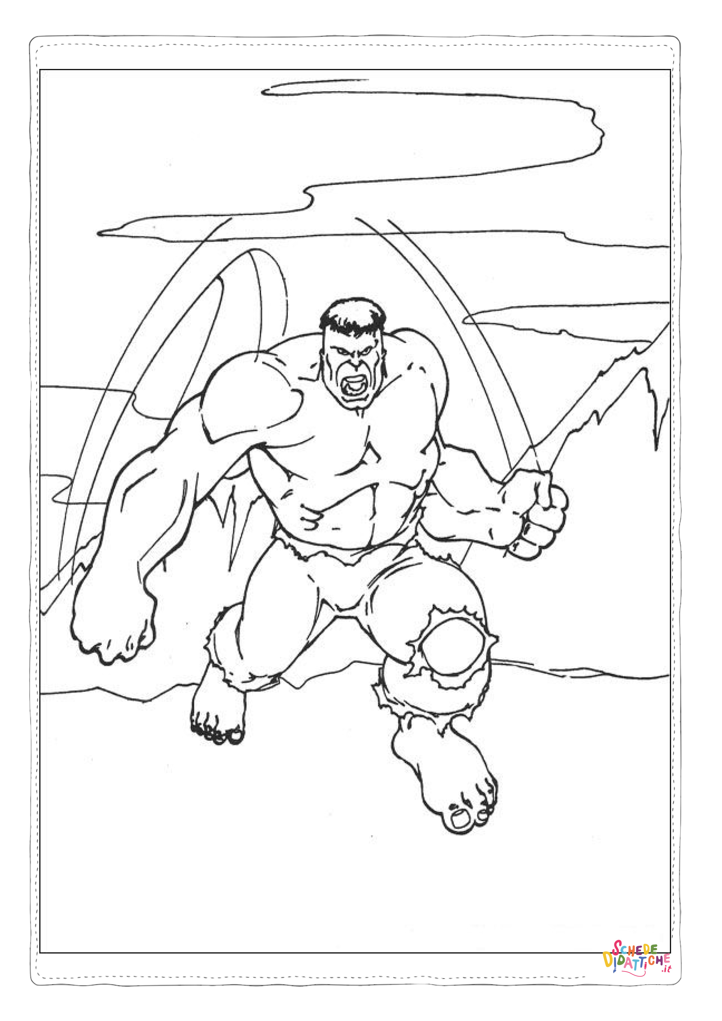 Disegno "Disegno di Hulk da stampare e colorare 53" Disegno di Hulk da stampare e colorare 53