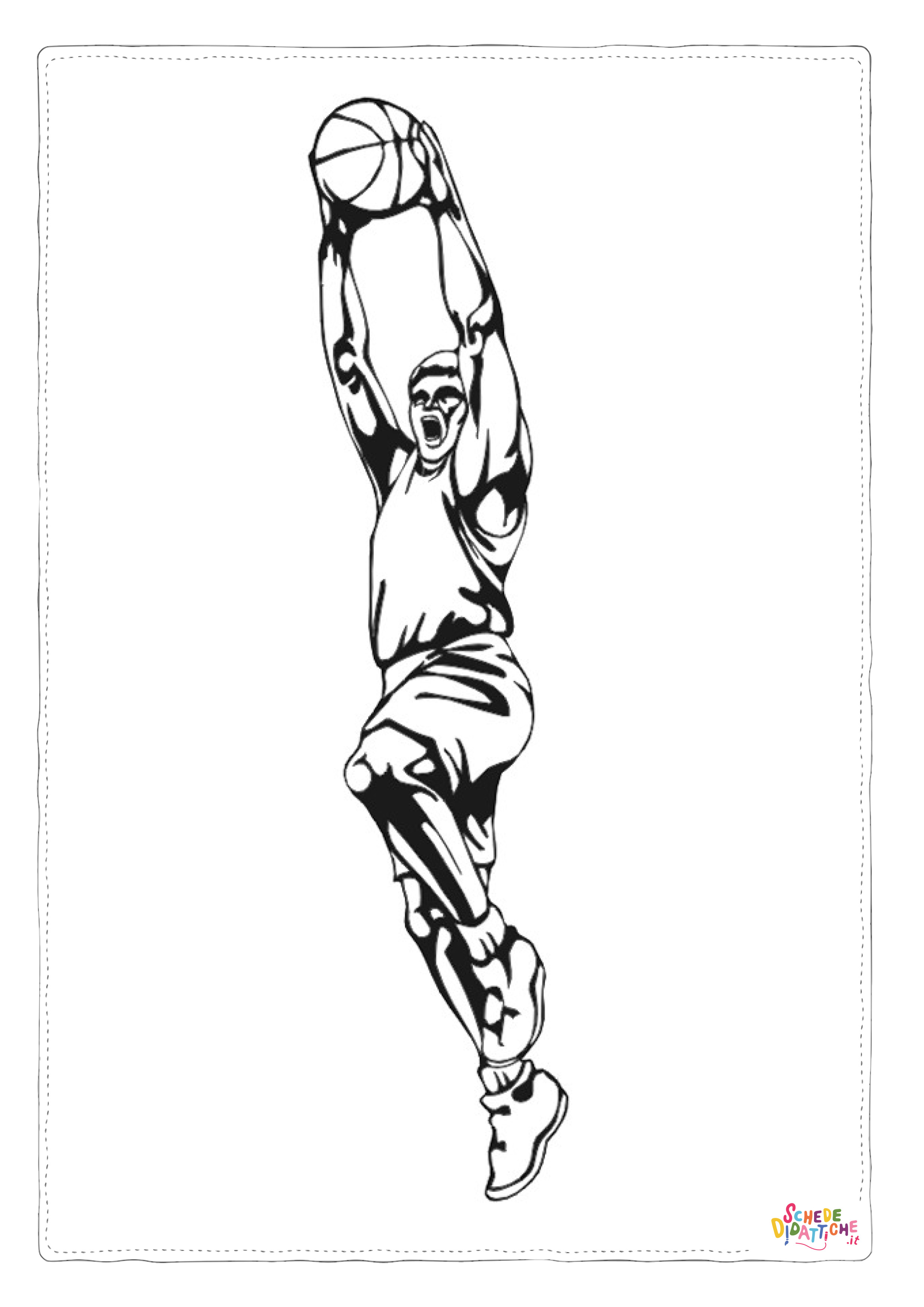 Disegno "Disegno di basket da stampare e colorare 45" Disegno di basket da stampare e colorare 45