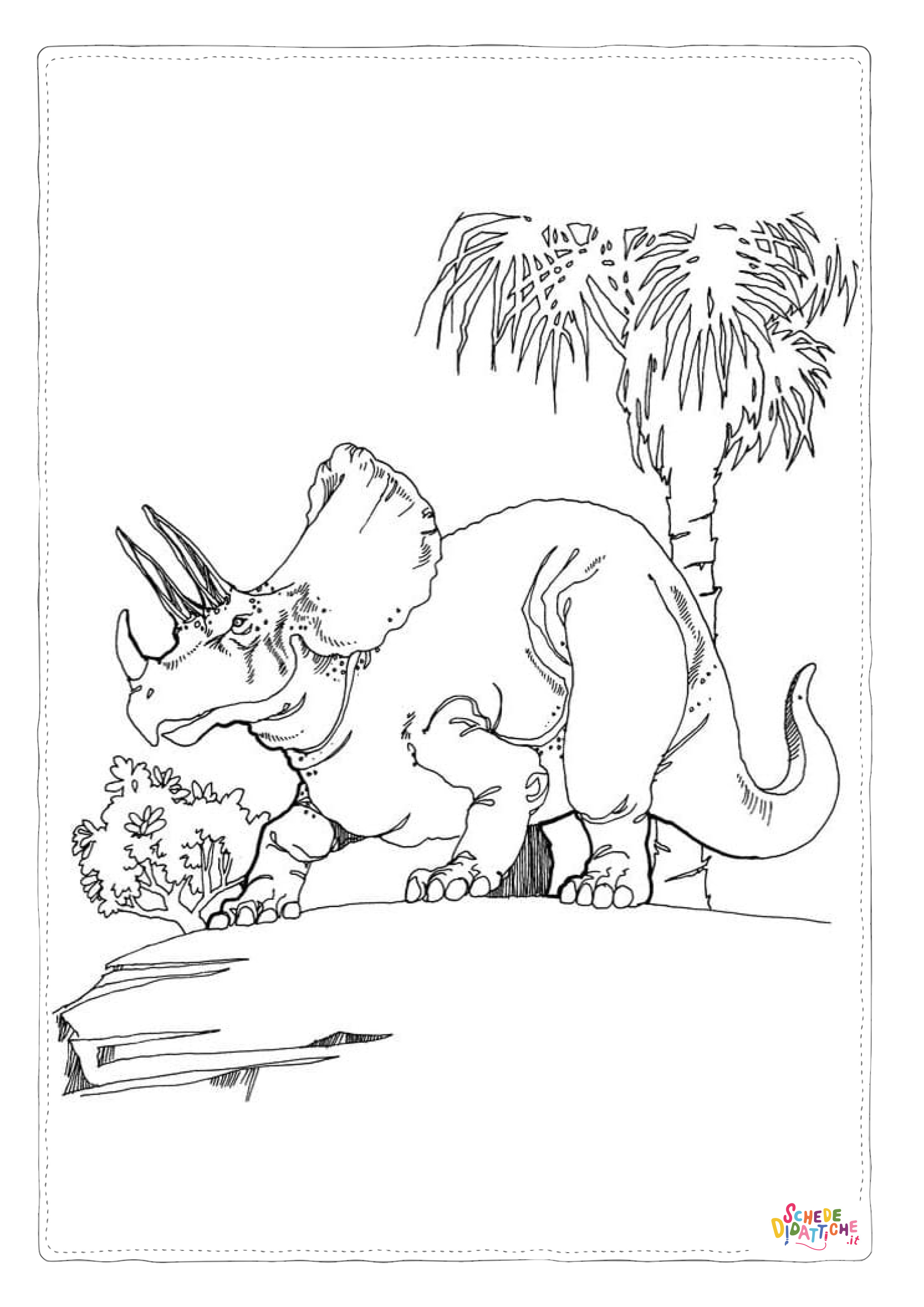 Disegno "Disegno di Triceratopo da stampare e colorare 43" Disegno di Triceratopo da stampare e colorare 43