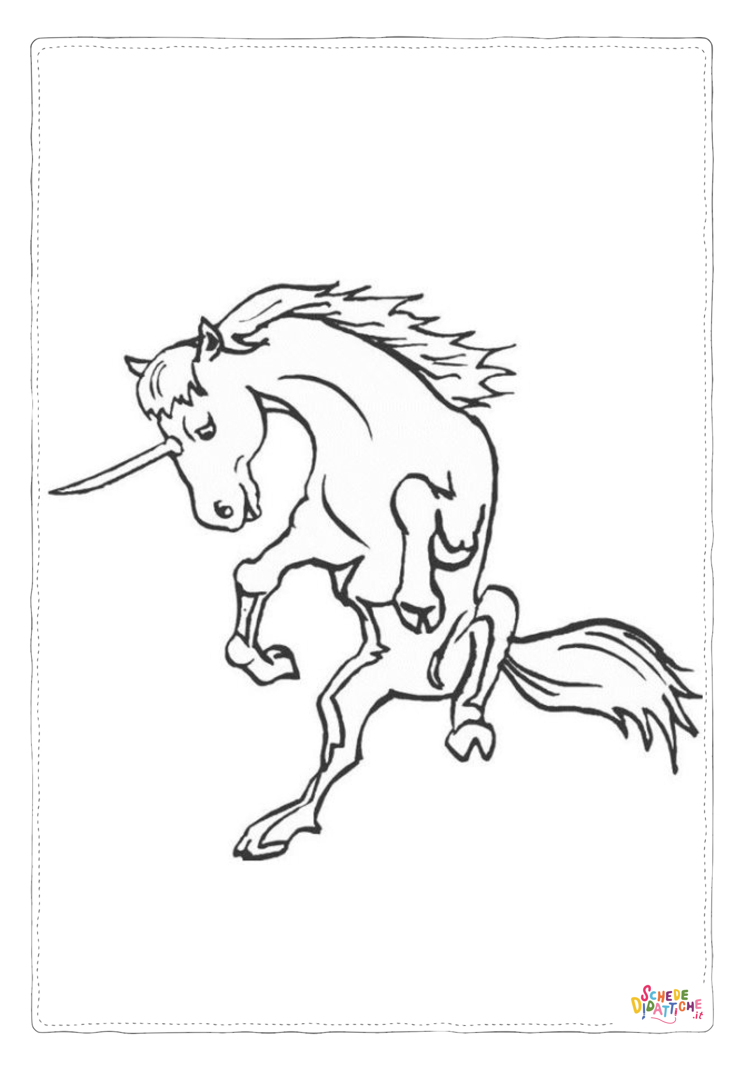 Disegno di unicorno da stampare e colorare 124