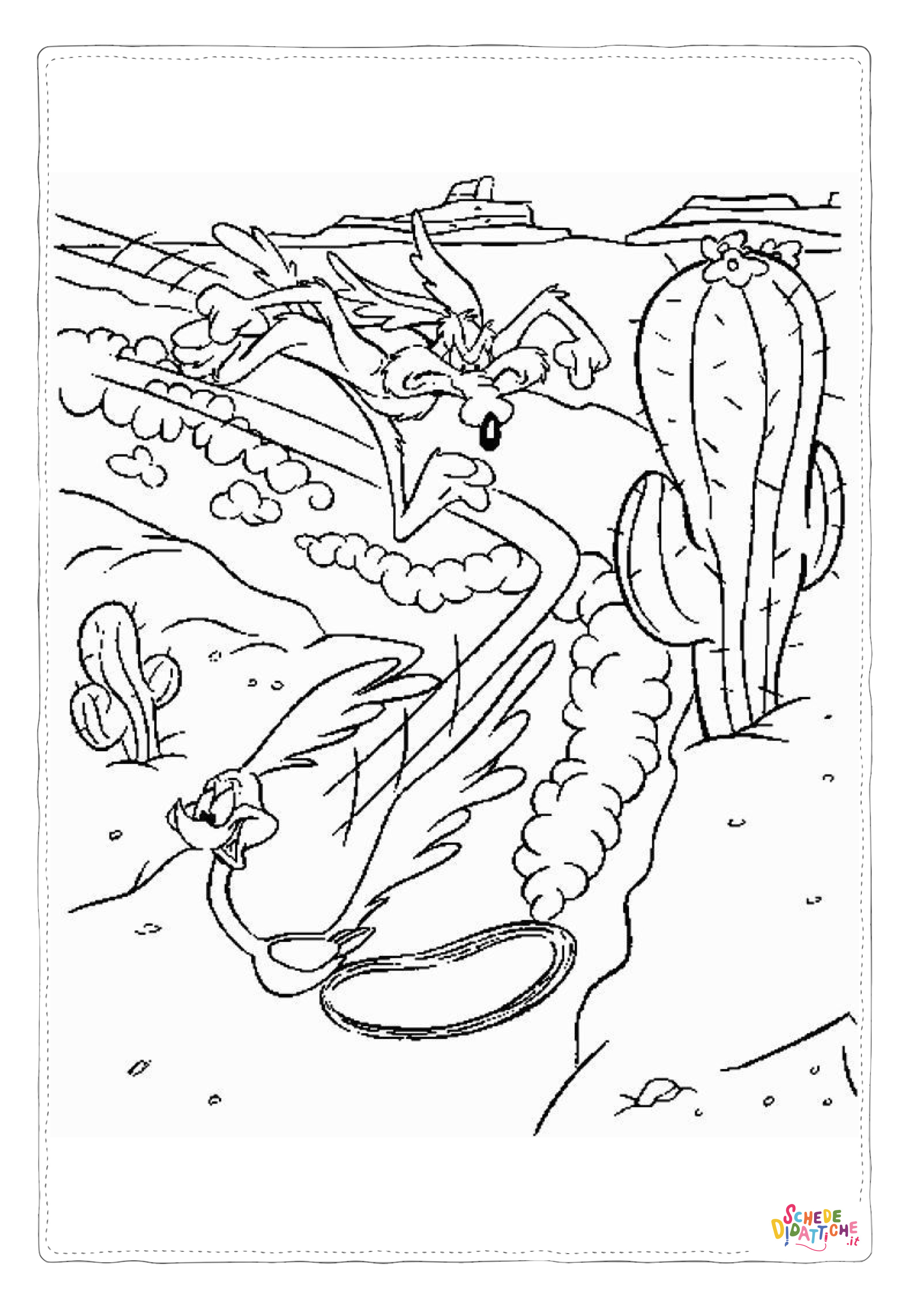 Disegno "Disegno di Willy il coyote da stampare e colorare 8" Disegno di Willy il coyote da stampare e colorare 8