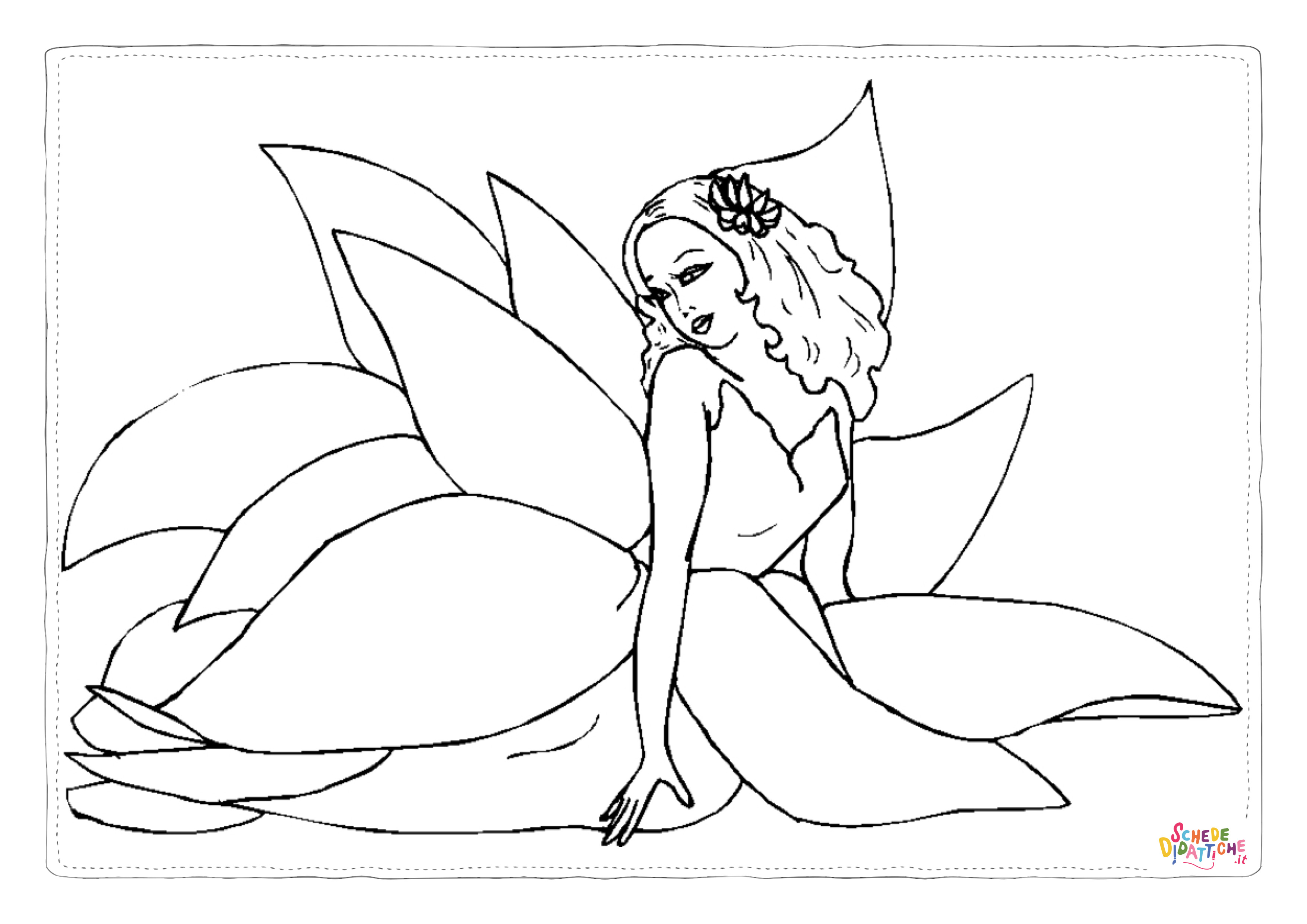 Disegno "Disegno di fata da stampare e colorare 52" Disegno di fata da stampare e colorare 52