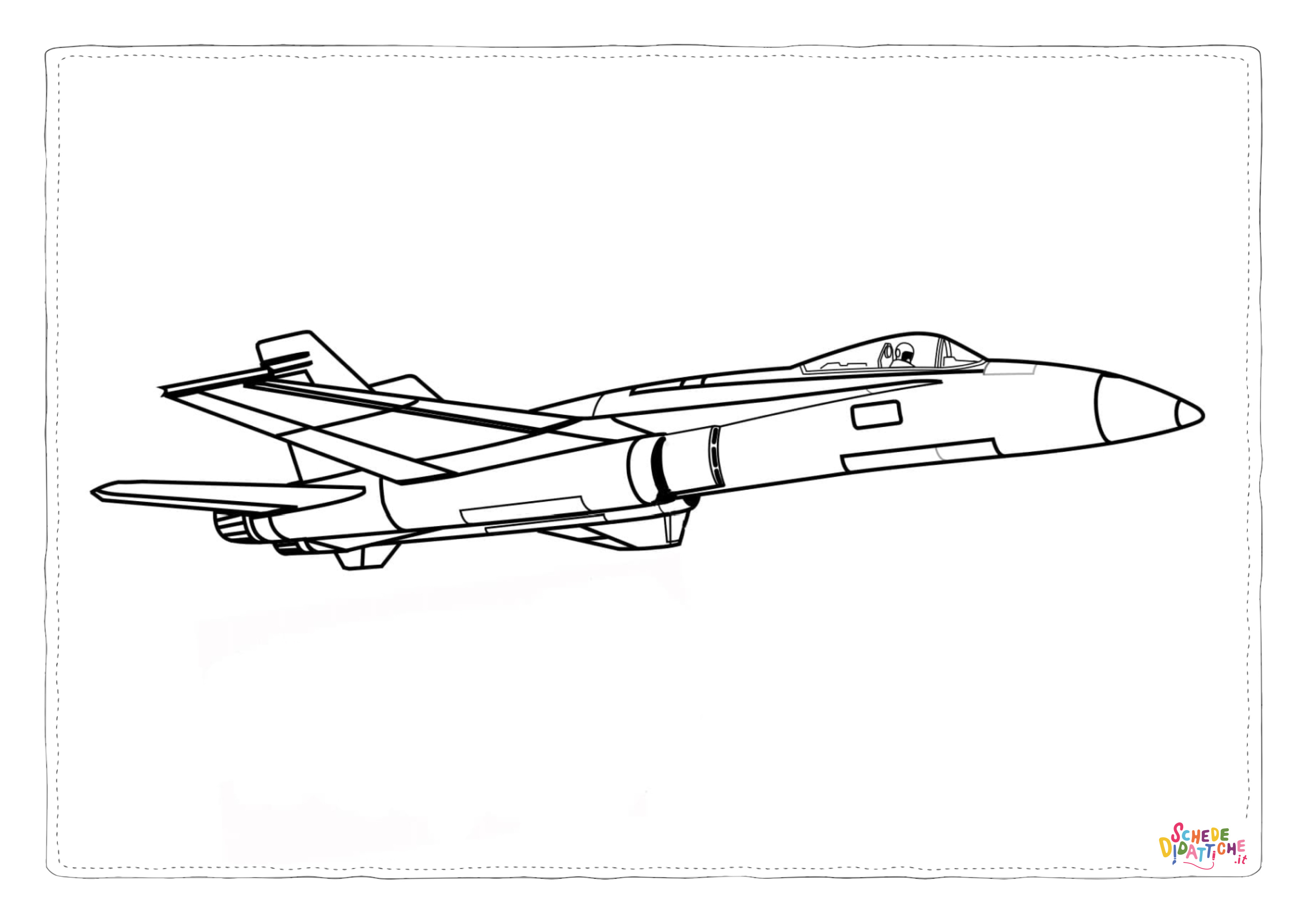 Disegno "Disegno di aereo militare da stampare e colorare 76" Disegno di aereo militare da stampare e colorare 76