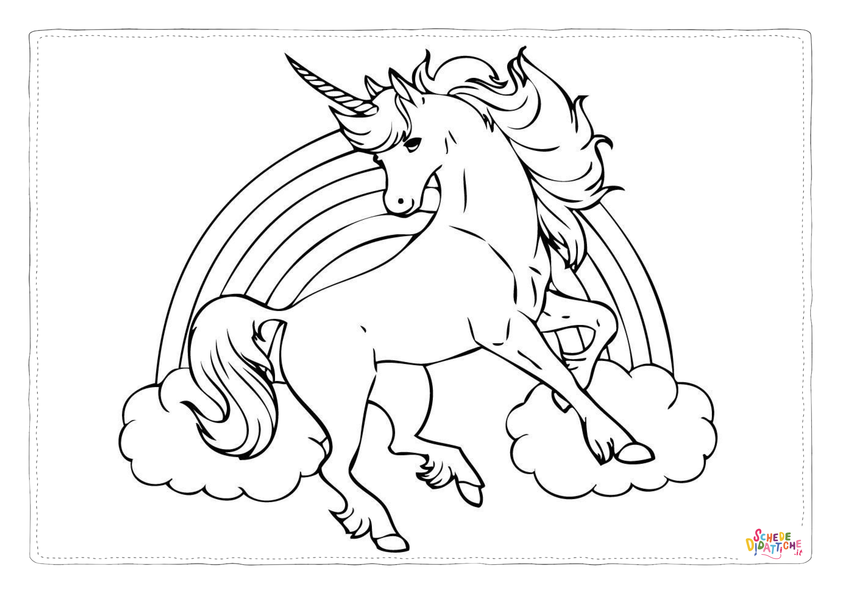Disegno "Disegno di unicorno da stampare e colorare 53" Disegno di unicorno da stampare e colorare 53