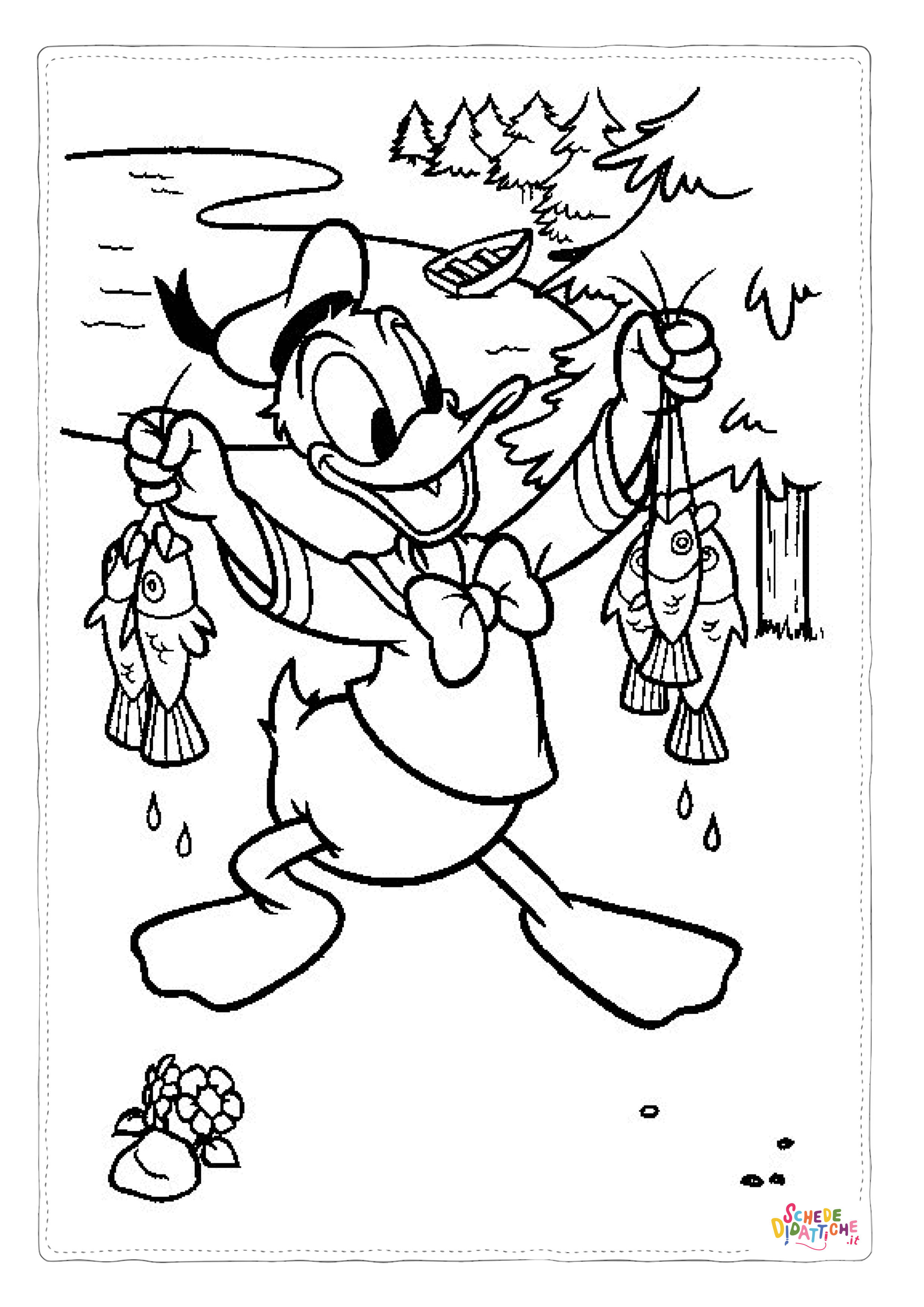 Disegno "Disegno di Paperino da stampare e colorare 110" Disegno di Paperino da stampare e colorare 110