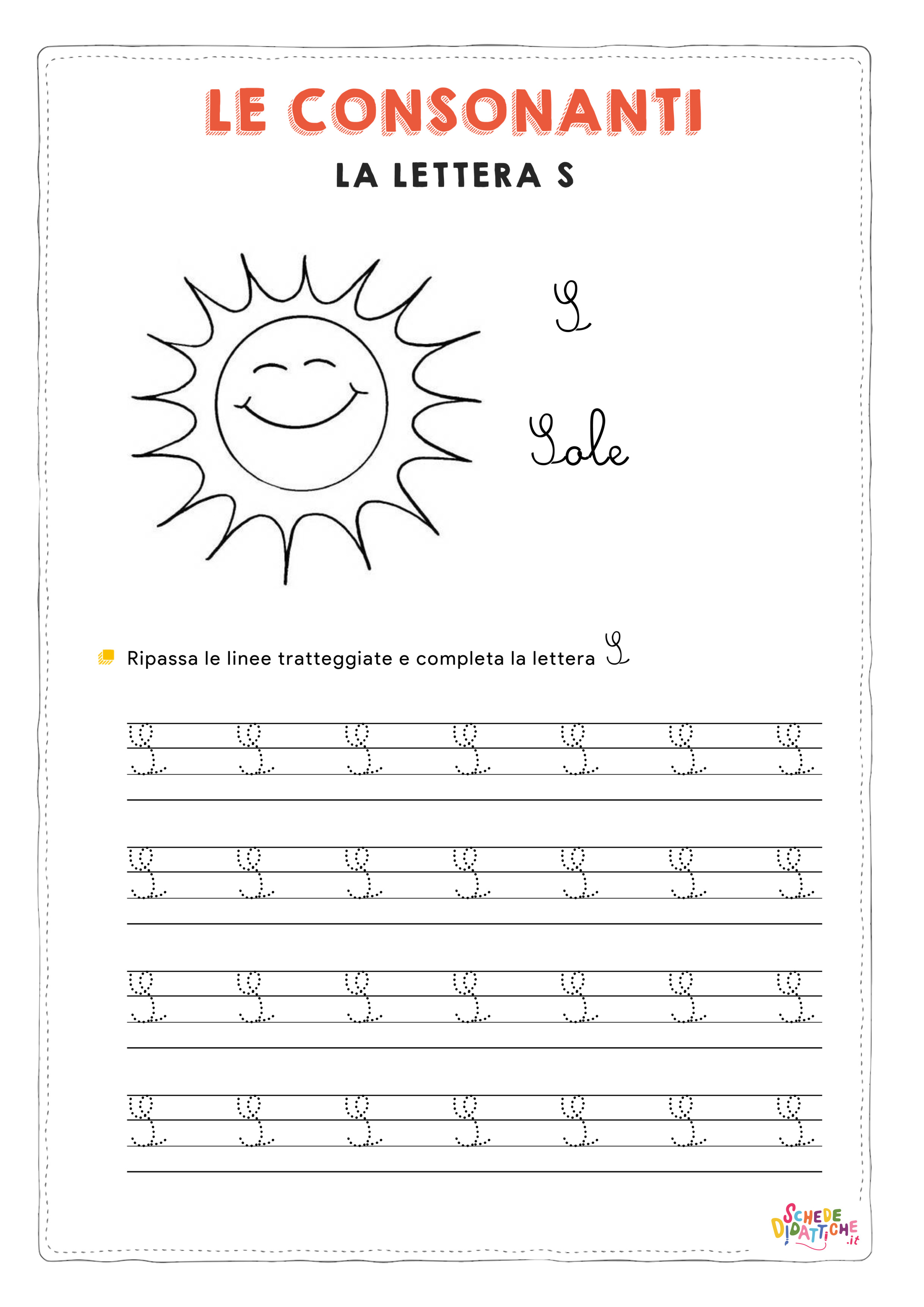 Disegno "La consonante S - Corsivo Maiuscolo" La consonante S - Corsivo Maiuscolo
