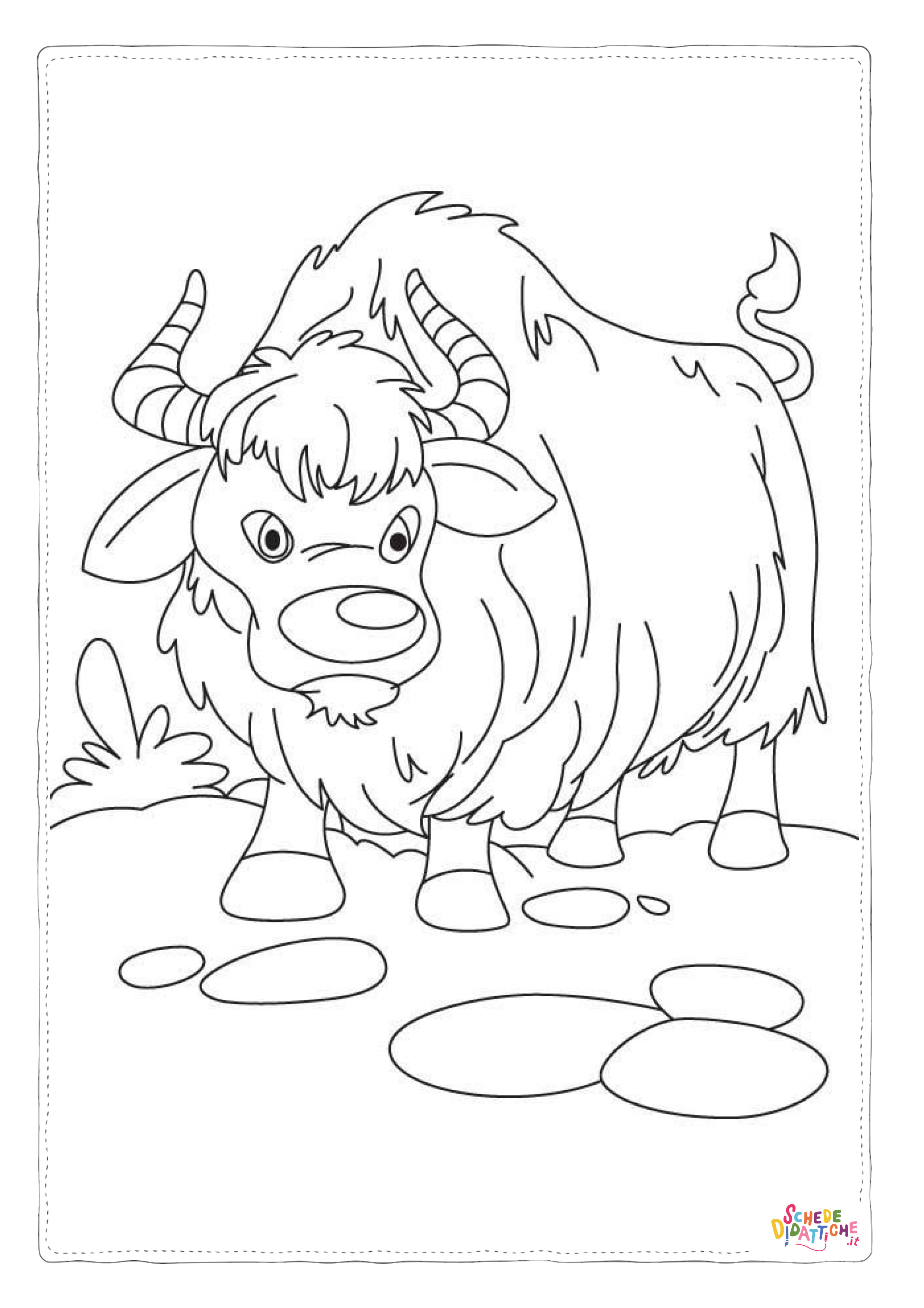 Disegno "Disegno di bufalo da stampare e colorare 9" Disegno di bufalo da stampare e colorare 9