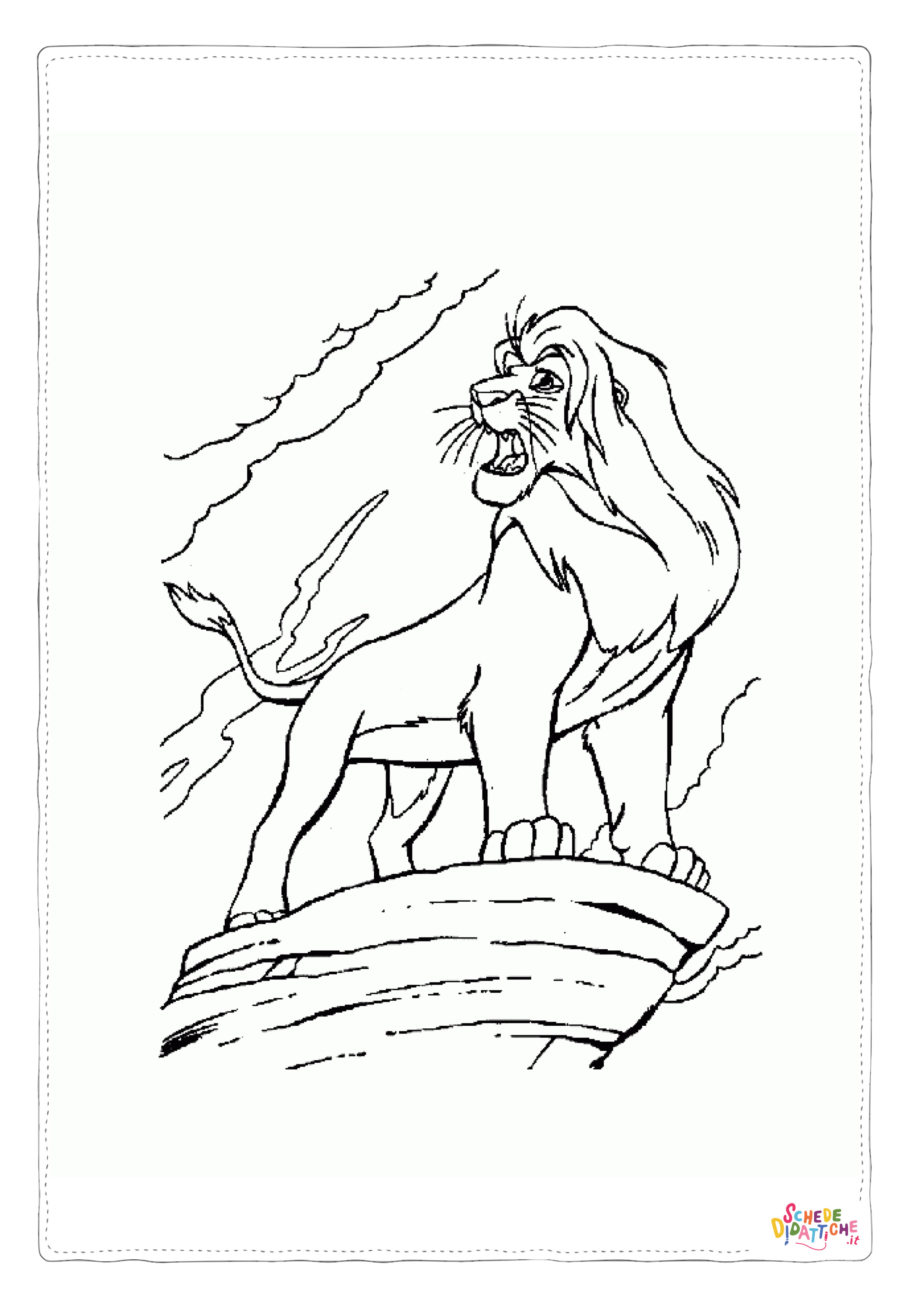 Disegno "Disegno di Re Leone da stampare e colorare 39" Disegno di Re Leone da stampare e colorare 39