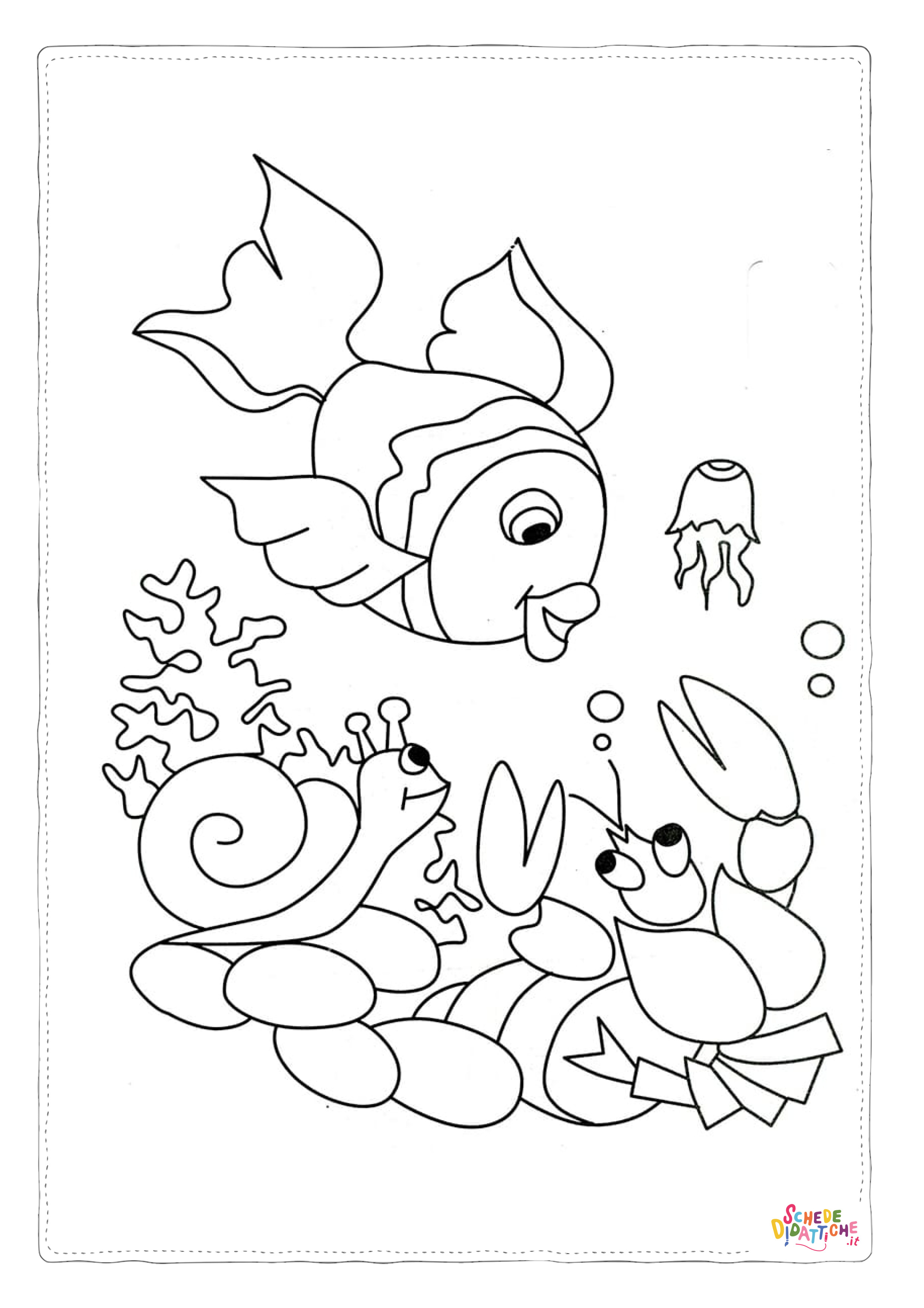 Disegno "Disegno di pesce da stampare e colorare 168" Disegno di pesce da stampare e colorare 168