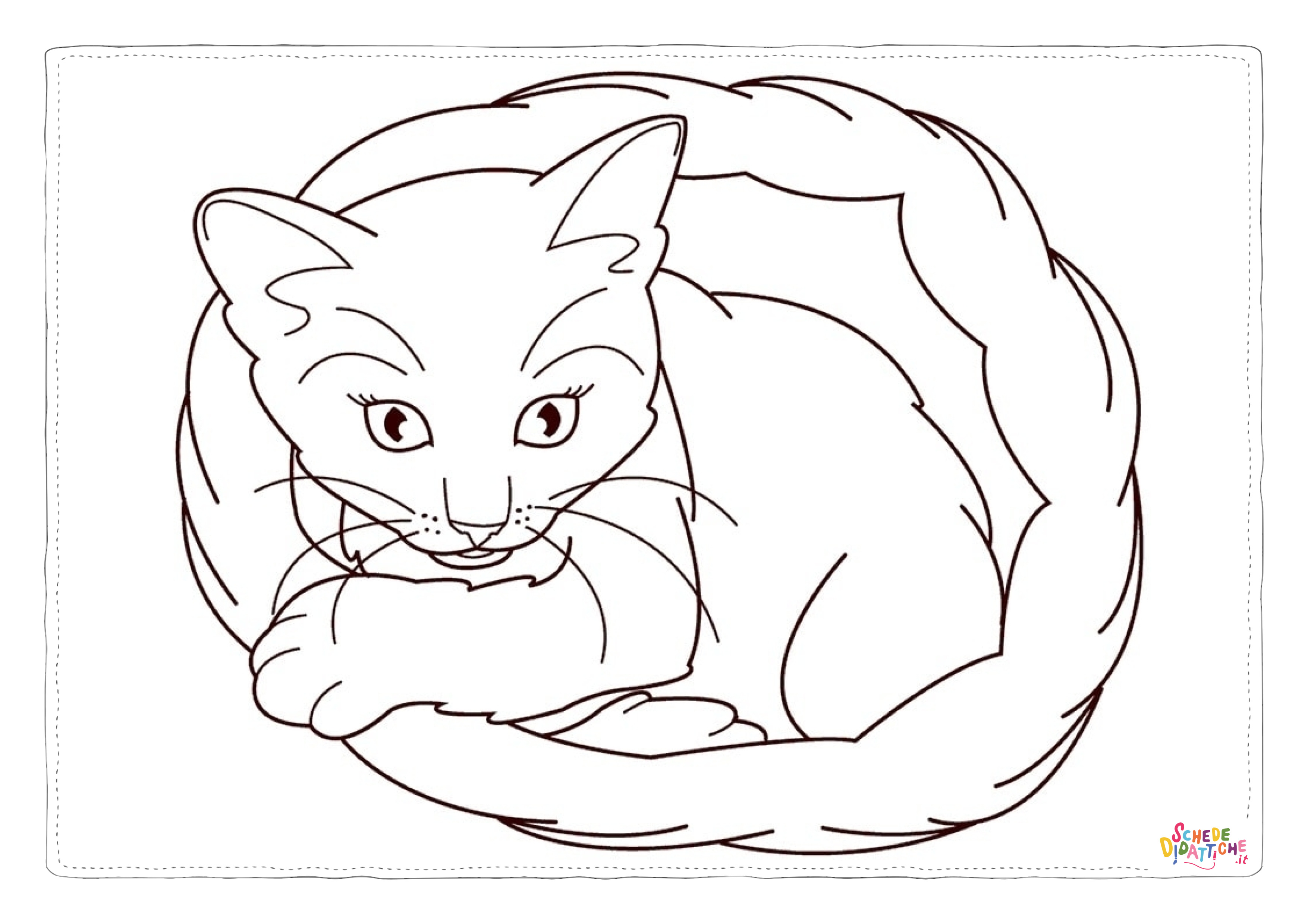 Disegno di gatto da stampare e colorare 265