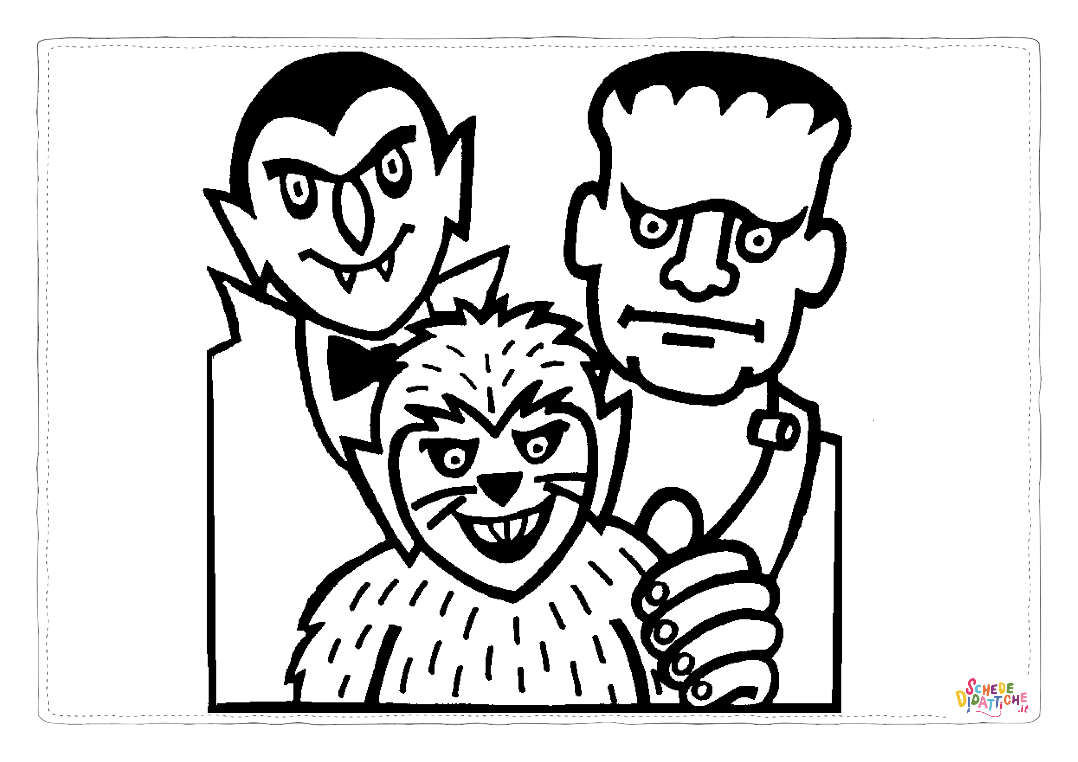 Disegno "Disegno di mostro di Halloween da stampare e colorare 6" Disegno di mostro di Halloween da stampare e colorare 6