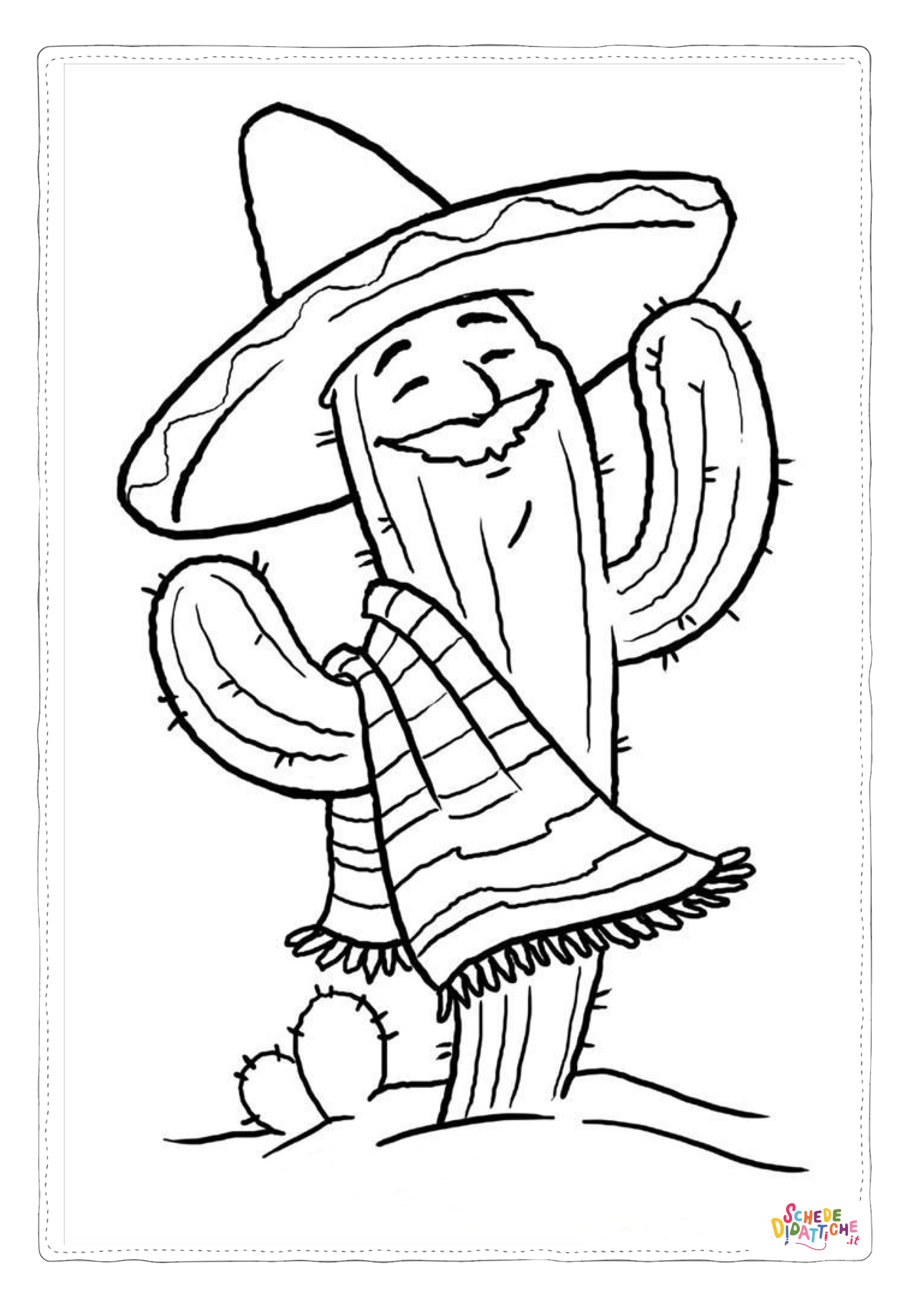 Disegno "Disegno di cactus da stampare e colorare" Disegno di cactus da stampare e colorare