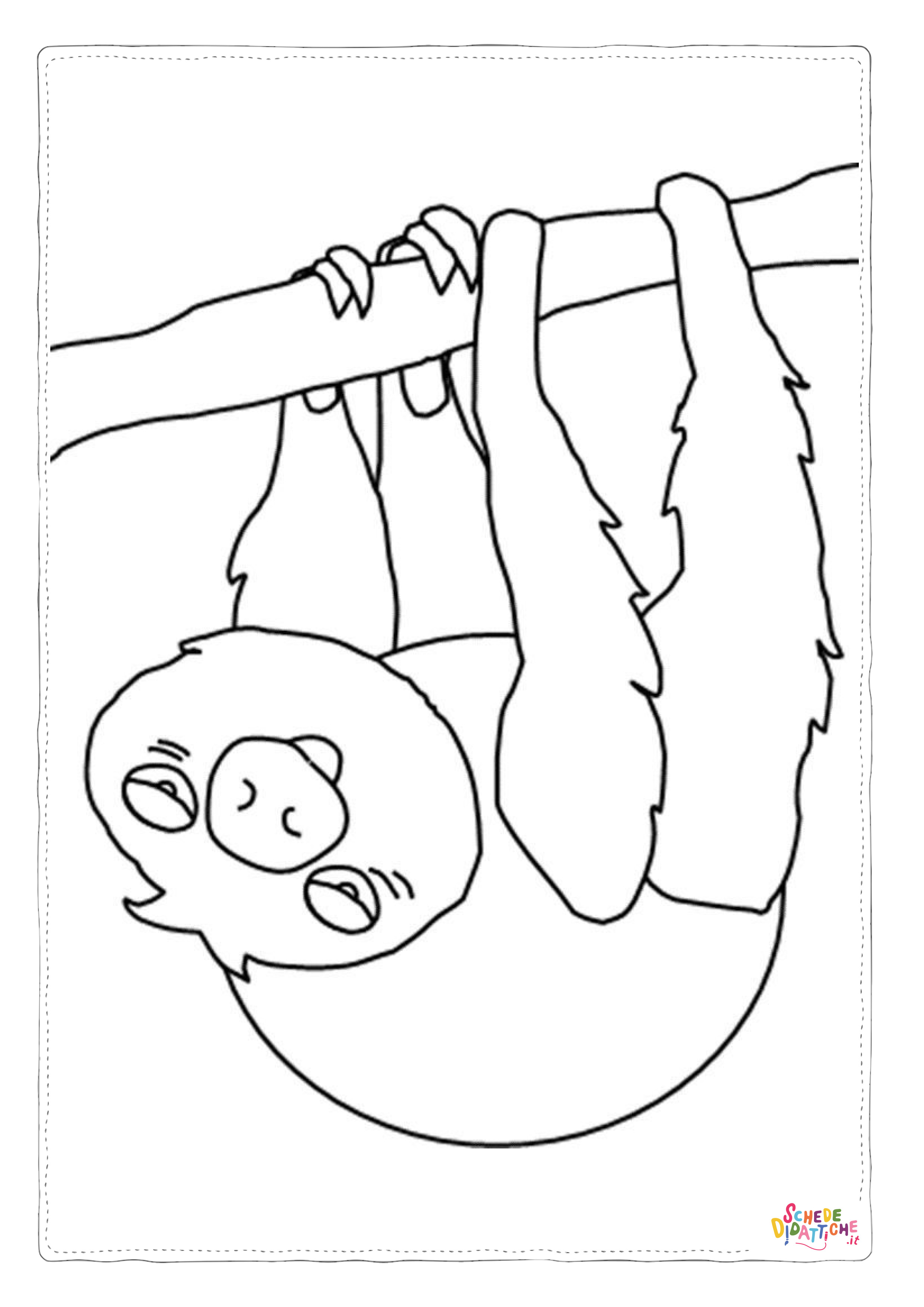 Disegno "Disegno di bradipo da stampare e colorare 5" Disegno di bradipo da stampare e colorare 5