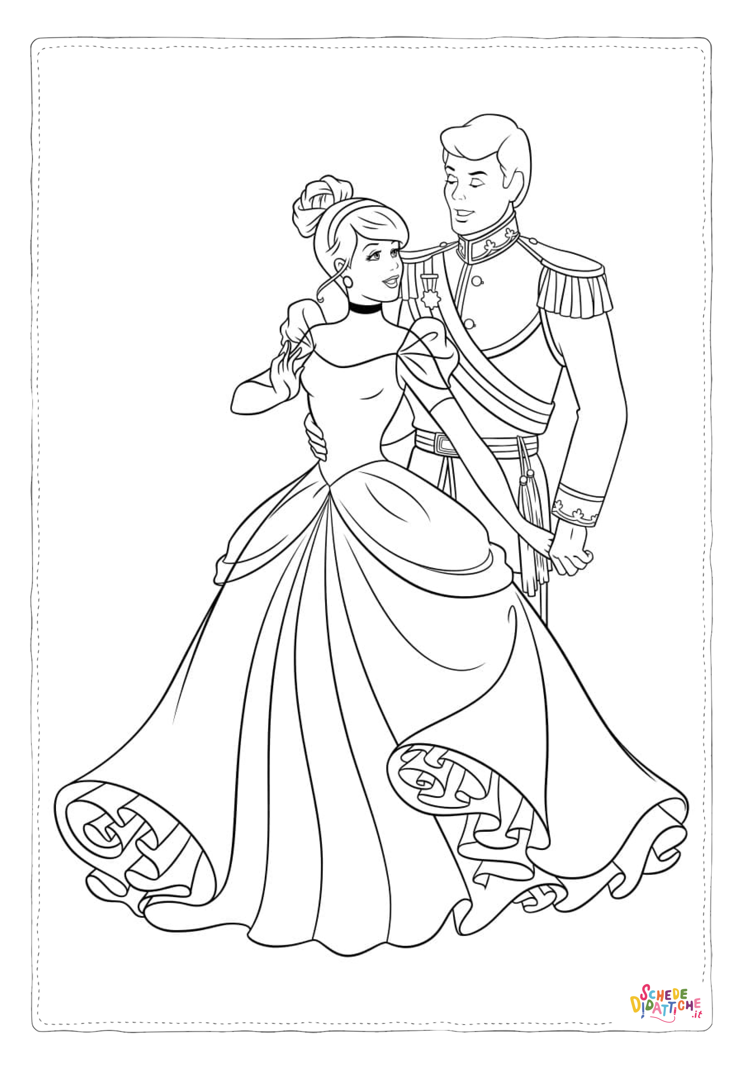 Disegno "Disegno di Cenerentola da stampare e colorare 136" Disegno di Cenerentola da stampare e colorare 136