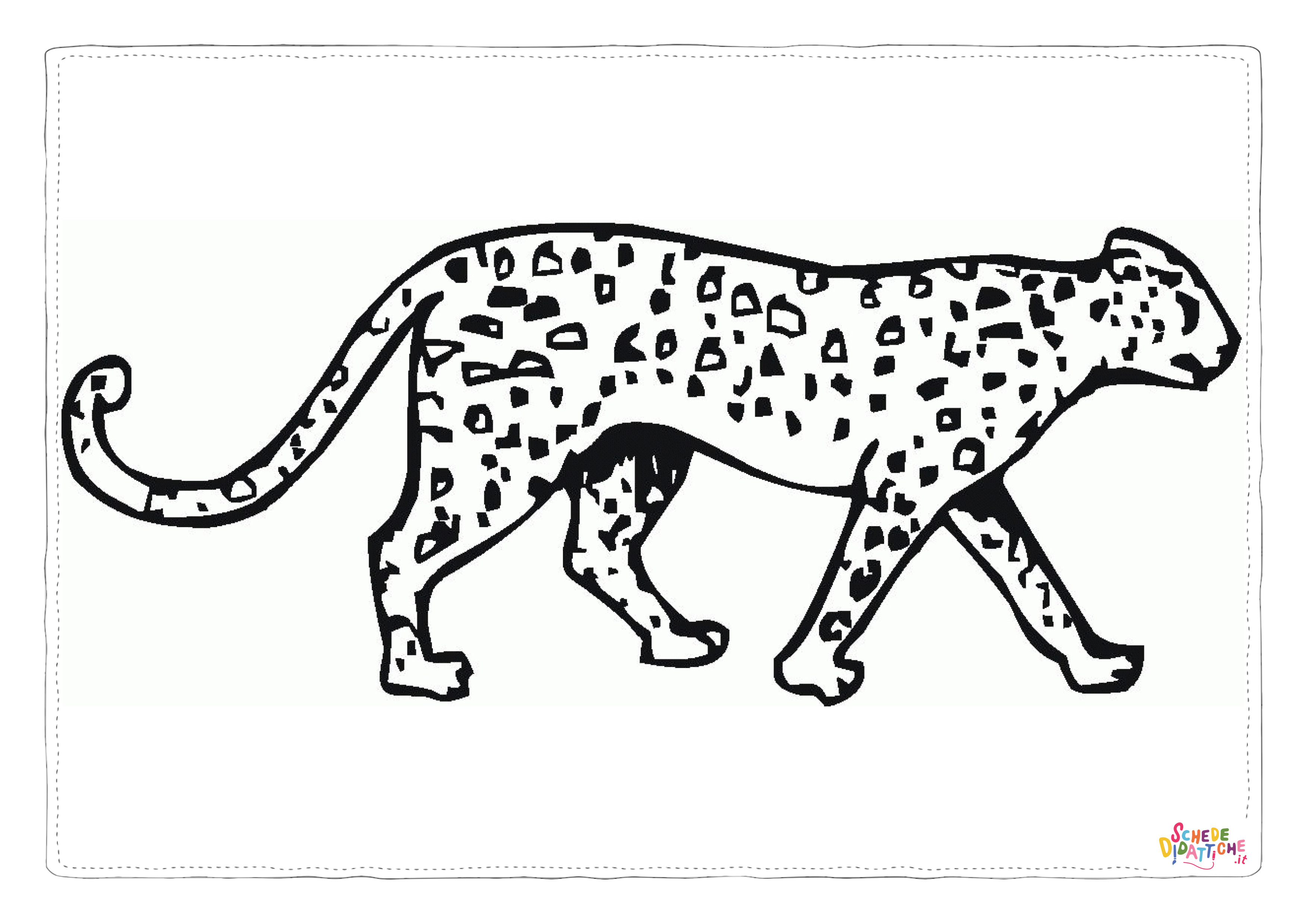Disegno di leopardo da stampare e colorare 3