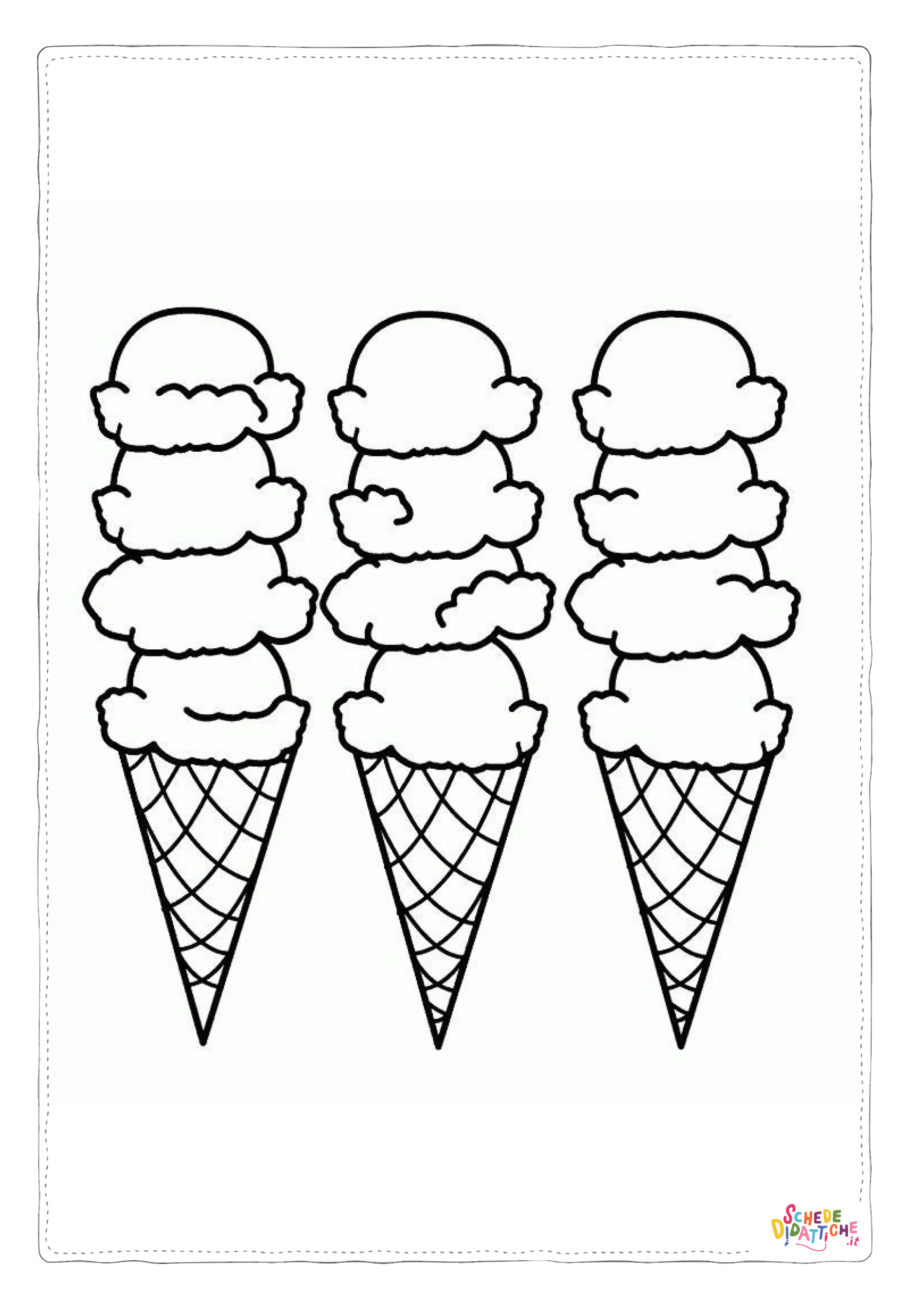 Disegno "Disegno di gelato da stampare e colorare 58" Disegno di gelato da stampare e colorare 58