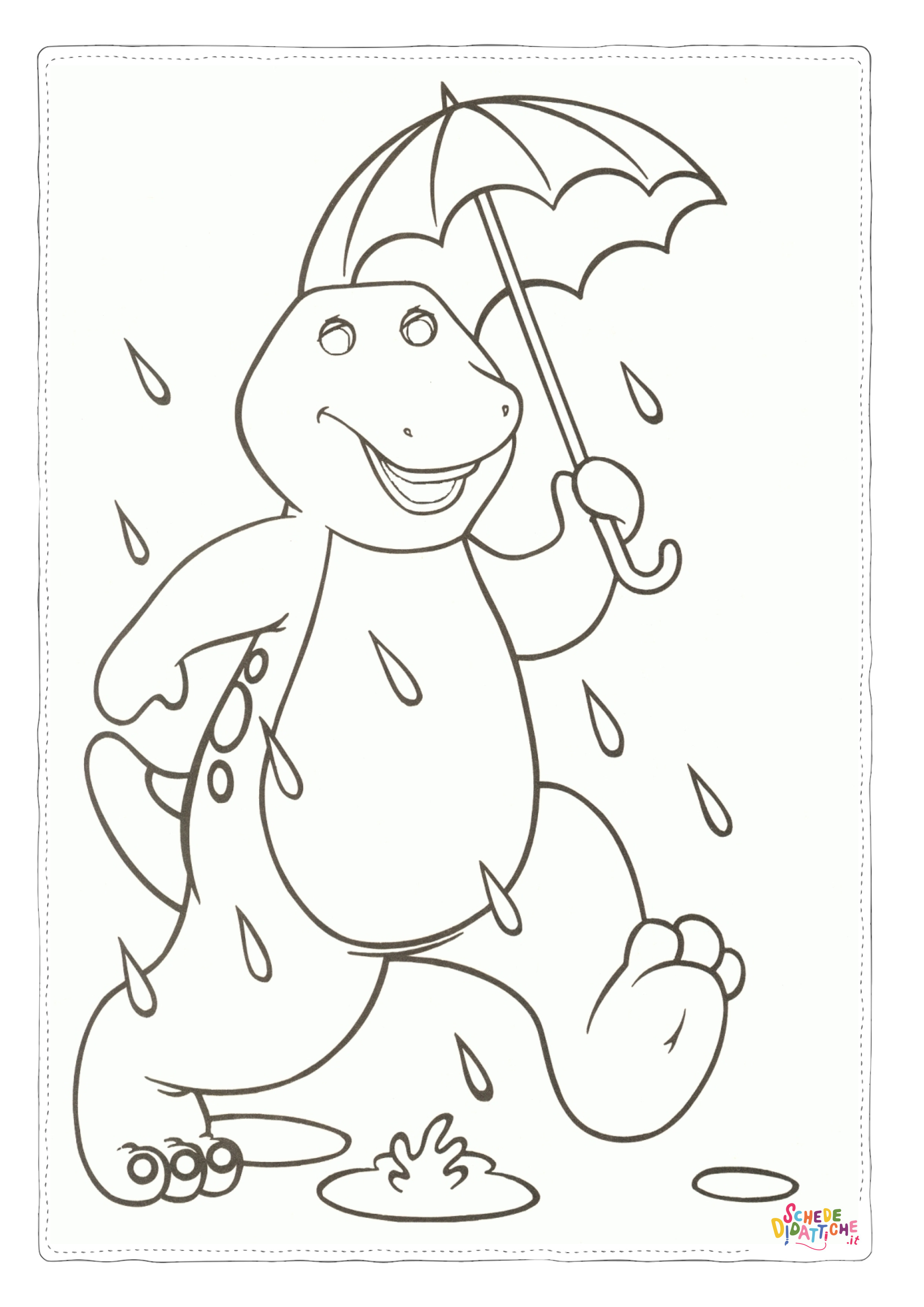 Disegno "Disegno di Barney il dinosauro da stampare e colorare 16" Disegno di Barney il dinosauro da stampare e colorare 16