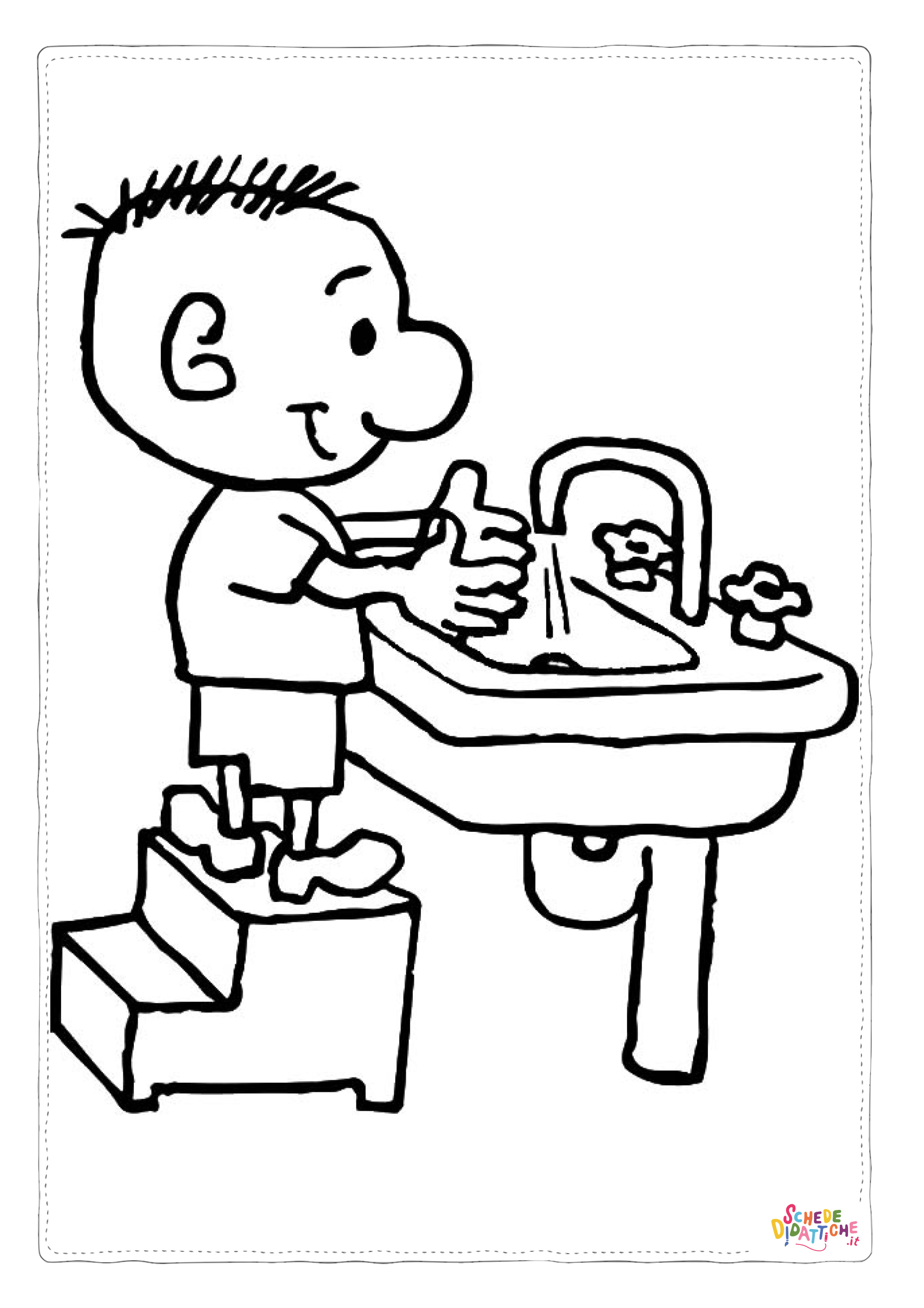 Disegno "Disegno di igiene da stampare e colorare 9" Disegno di igiene da stampare e colorare 9