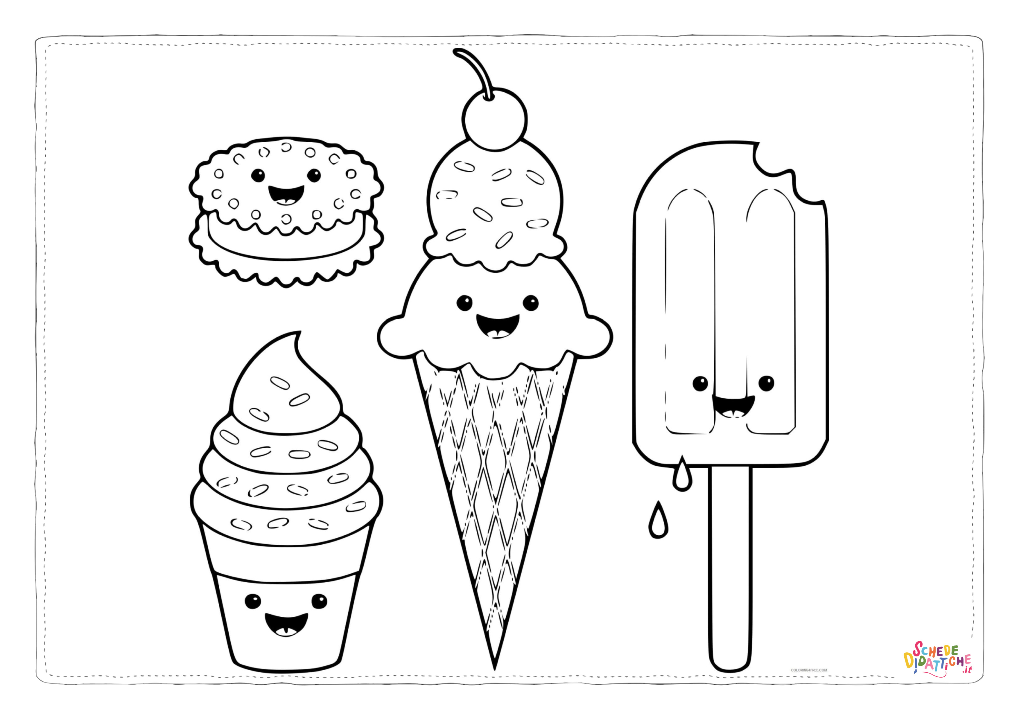 Disegno "Disegno di gelato da stampare e colorare 37" Disegno di gelato da stampare e colorare 37