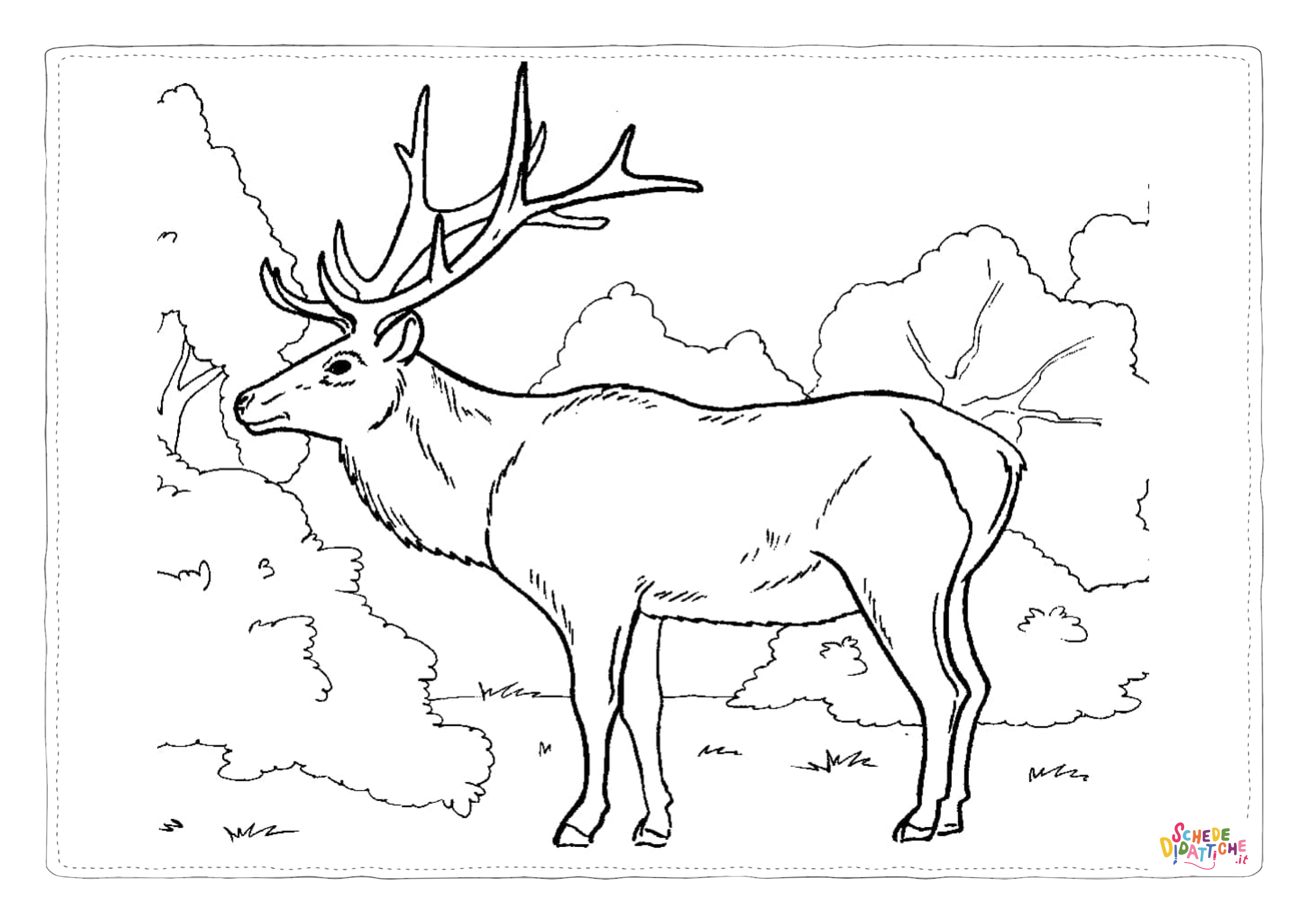 Disegno "Disegno di renna di Natale da stampare e colorare 25" Disegno di renna di Natale da stampare e colorare 25