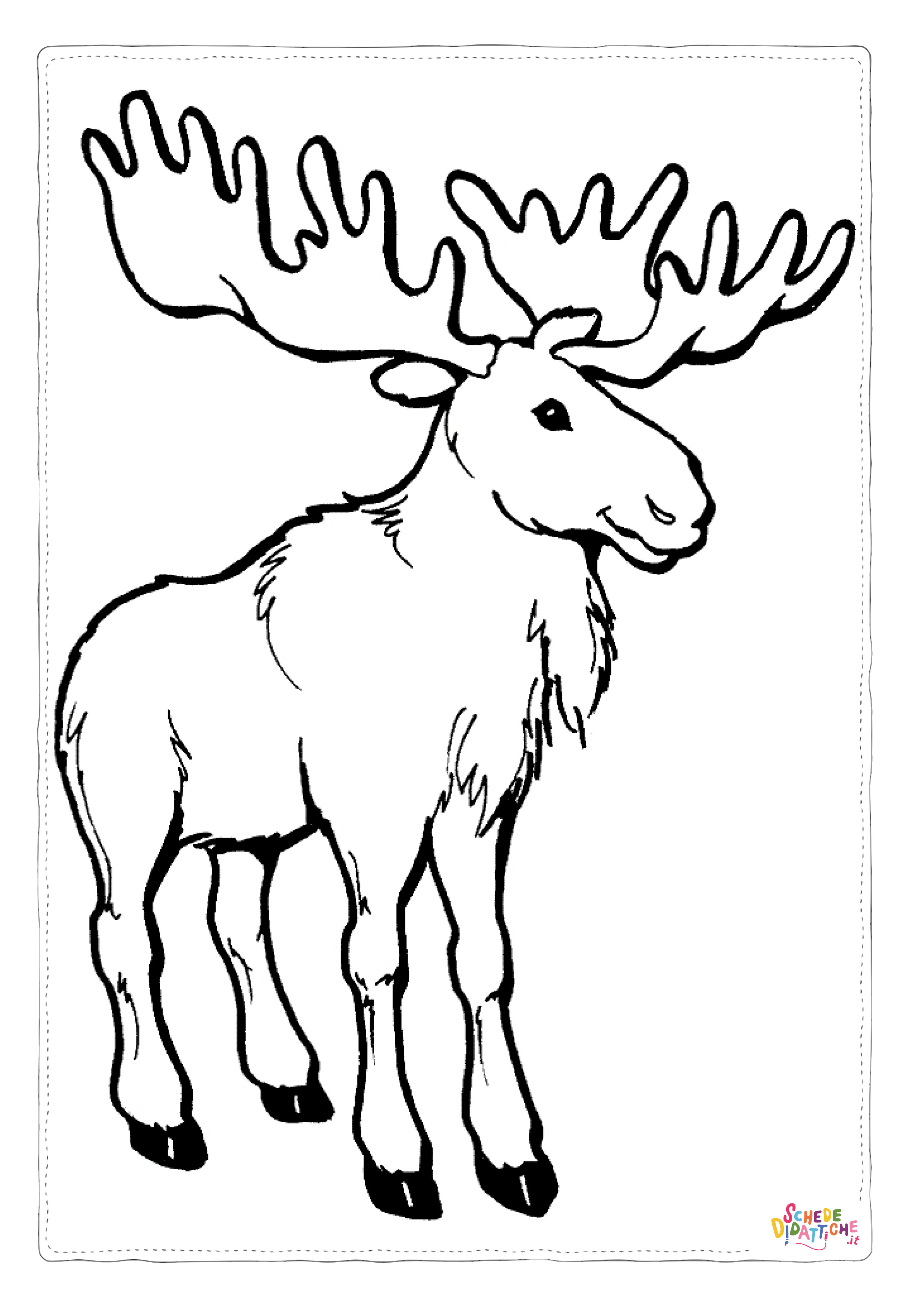 Disegno "Disegno di renna da stampare e colorare 27" Disegno di renna da stampare e colorare 27