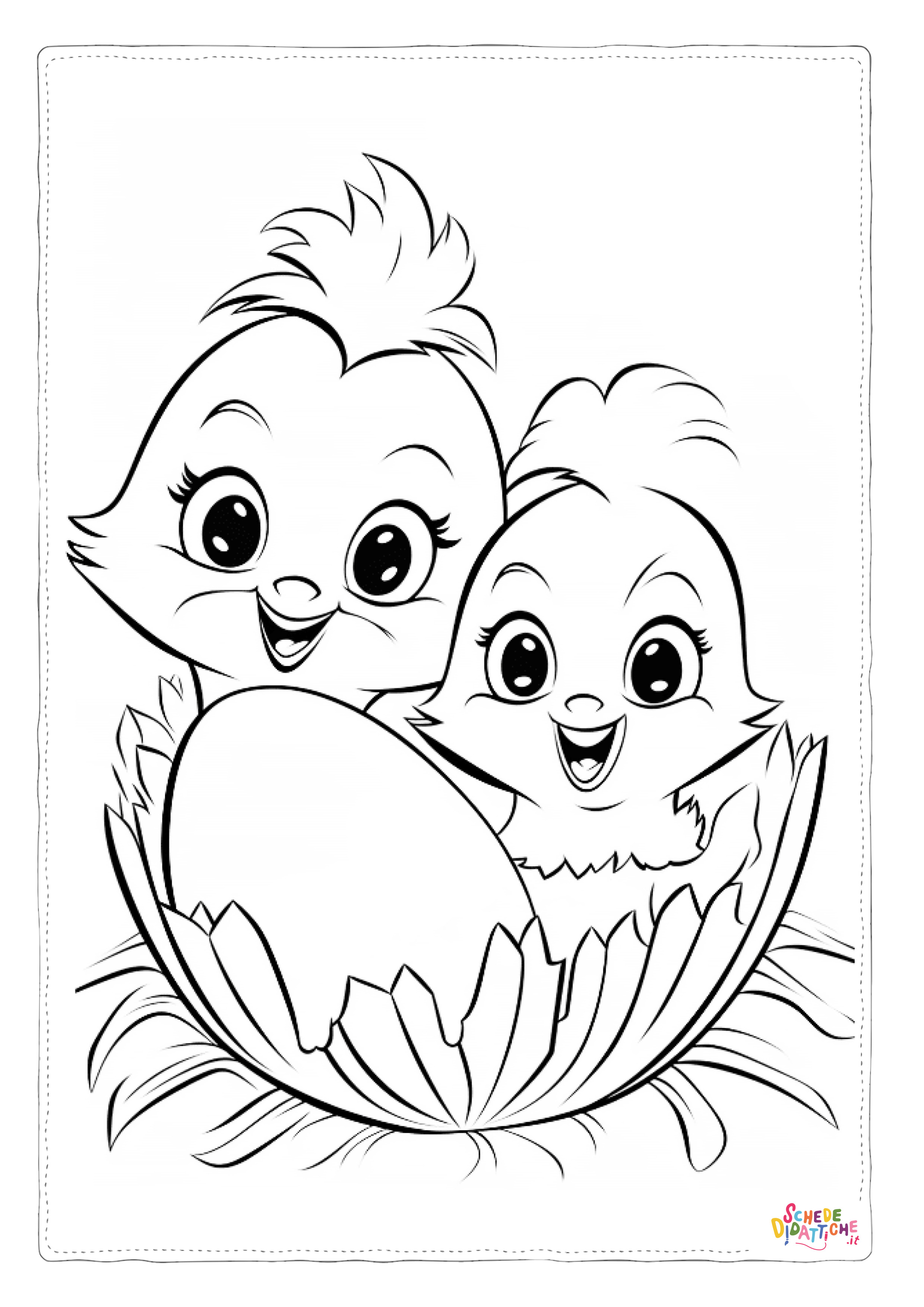 Disegno "04-Cute-chicks-printable-coloring-page" 04-Cute-chicks-printable-coloring-page
