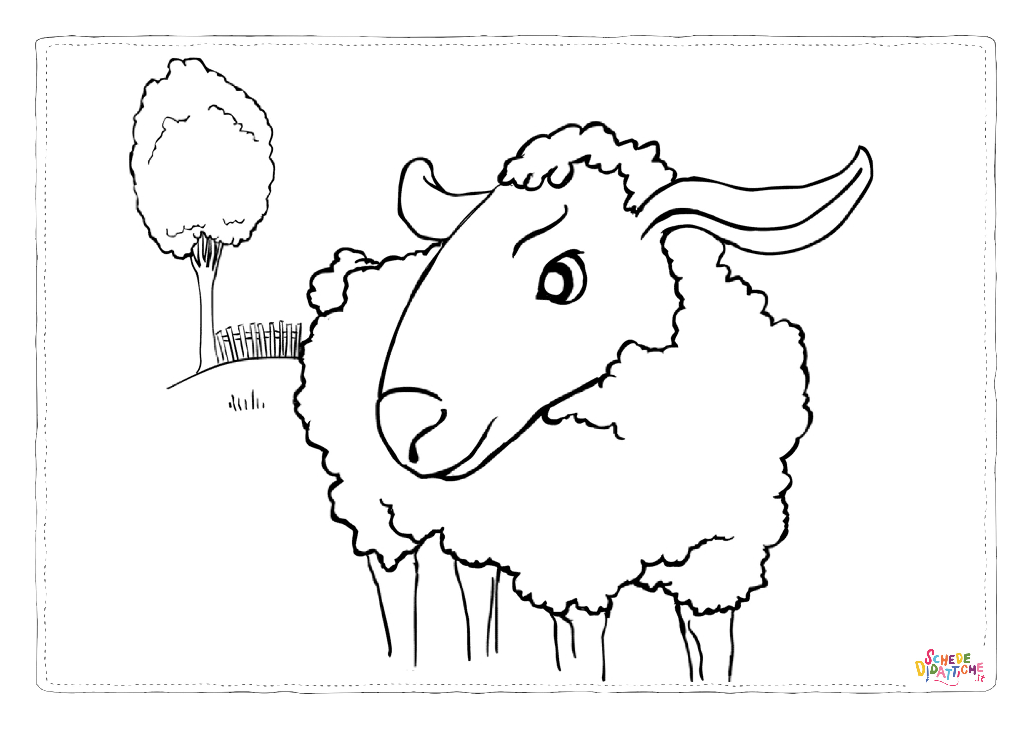 Disegno "Disegno di pecora da stampare e colorare 56" Disegno di pecora da stampare e colorare 56