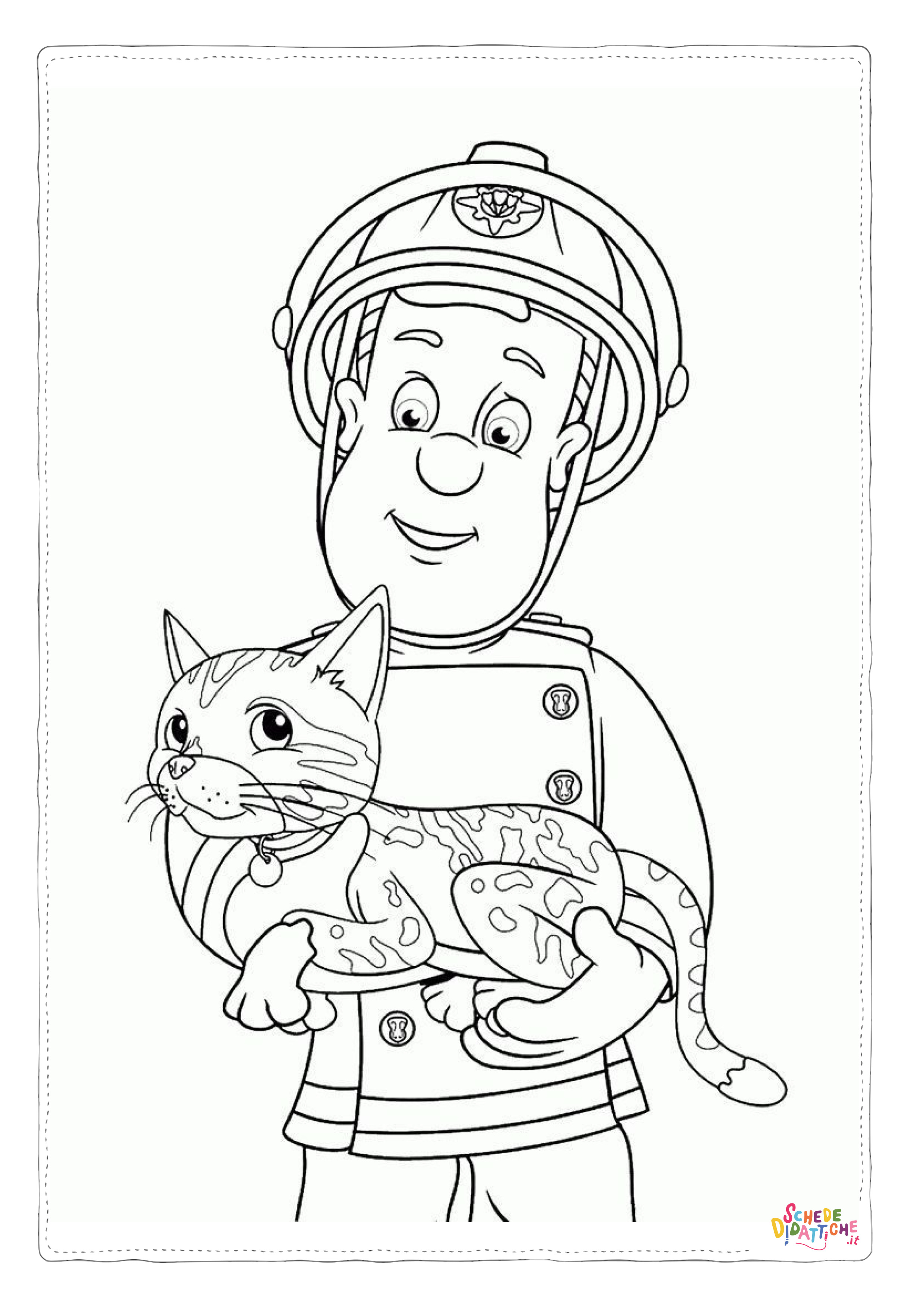 Disegno "Disegno di pompiere da stampare e colorare 77" Disegno di pompiere da stampare e colorare 77