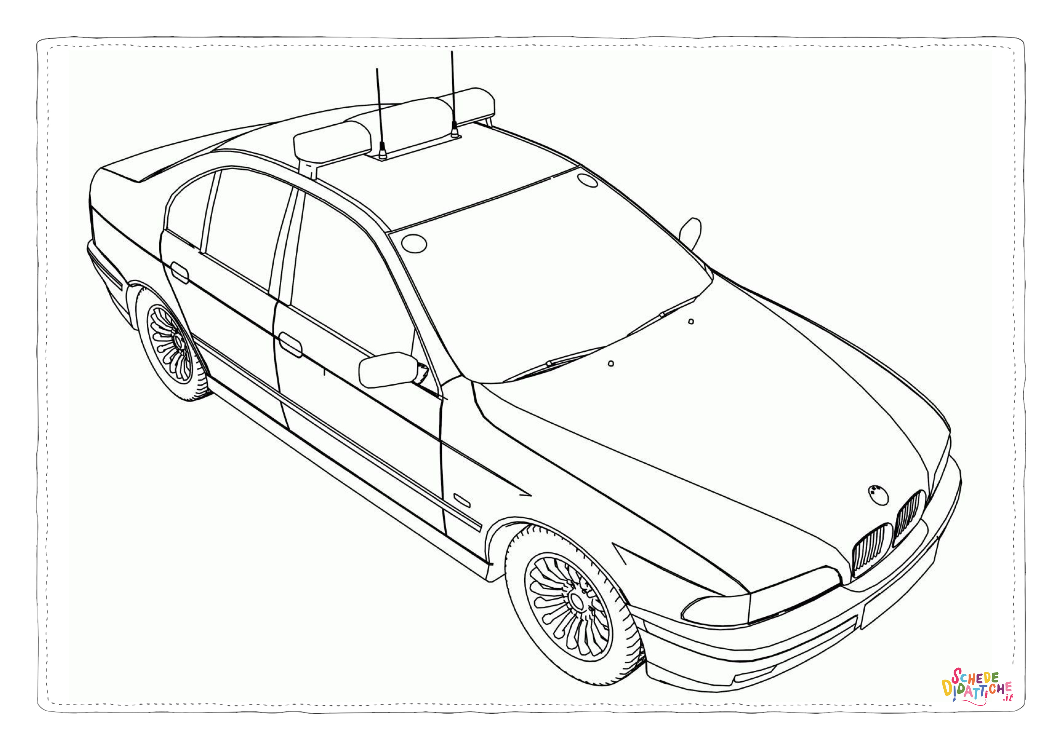 Disegno "Disegno di auto della polizia da stampare e colorare 32" Disegno di auto della polizia da stampare e colorare 32