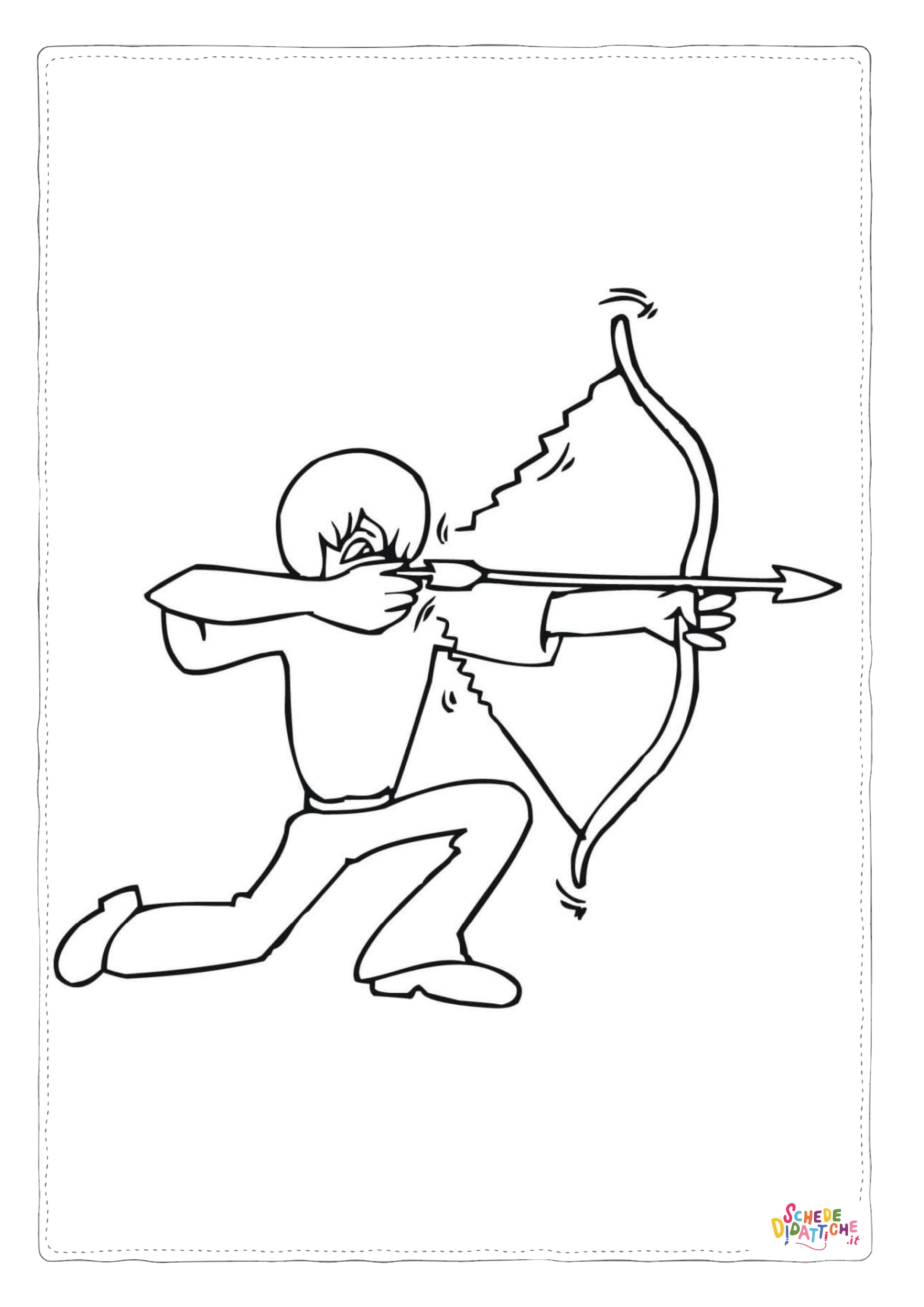 Disegno "Disegno di tiro con l'arco da stampare e colorare 1" Disegno di tiro con l'arco da stampare e colorare 1