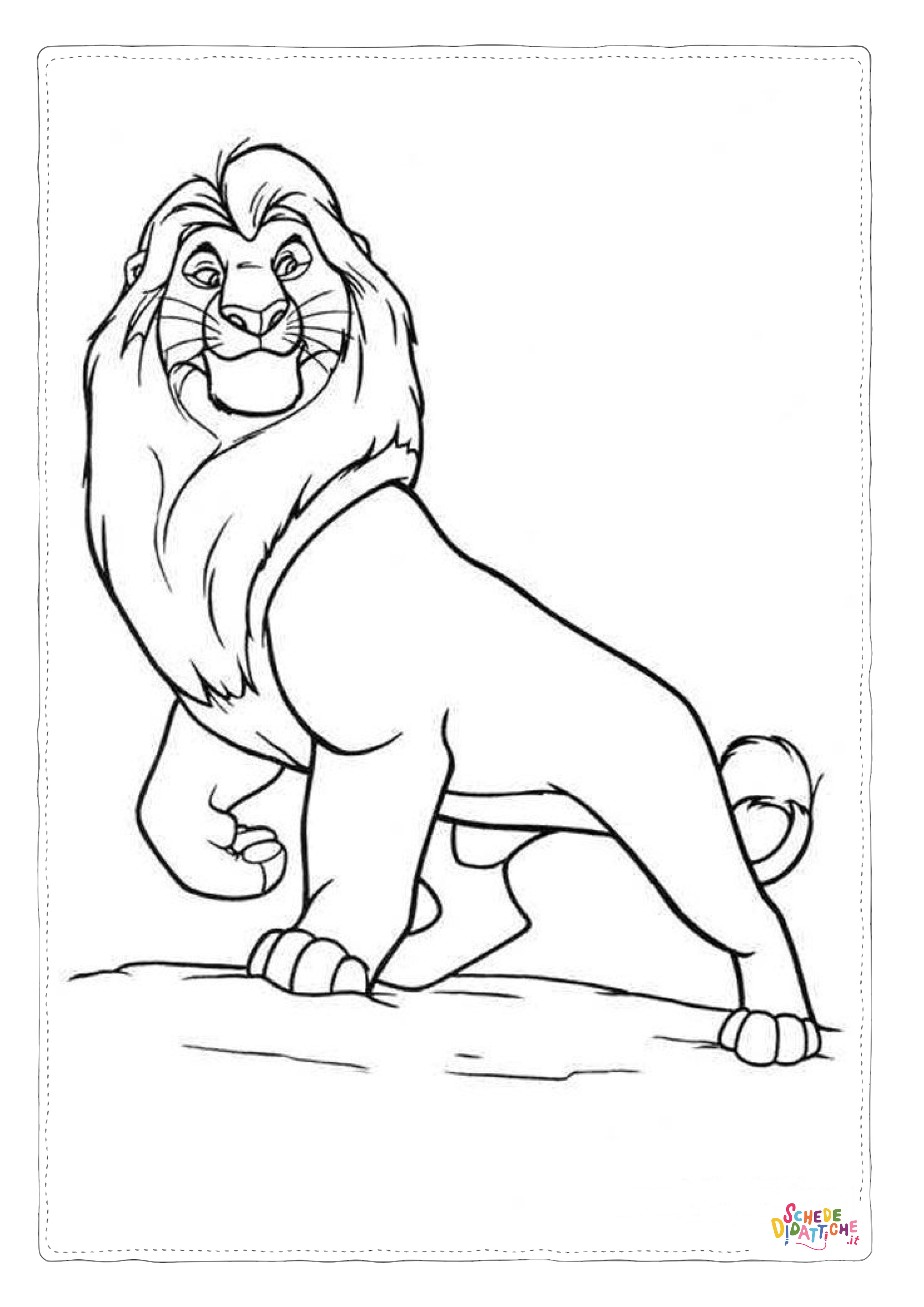 Disegno "Disegno di Re Leone da stampare e colorare 223" Disegno di Re Leone da stampare e colorare 223