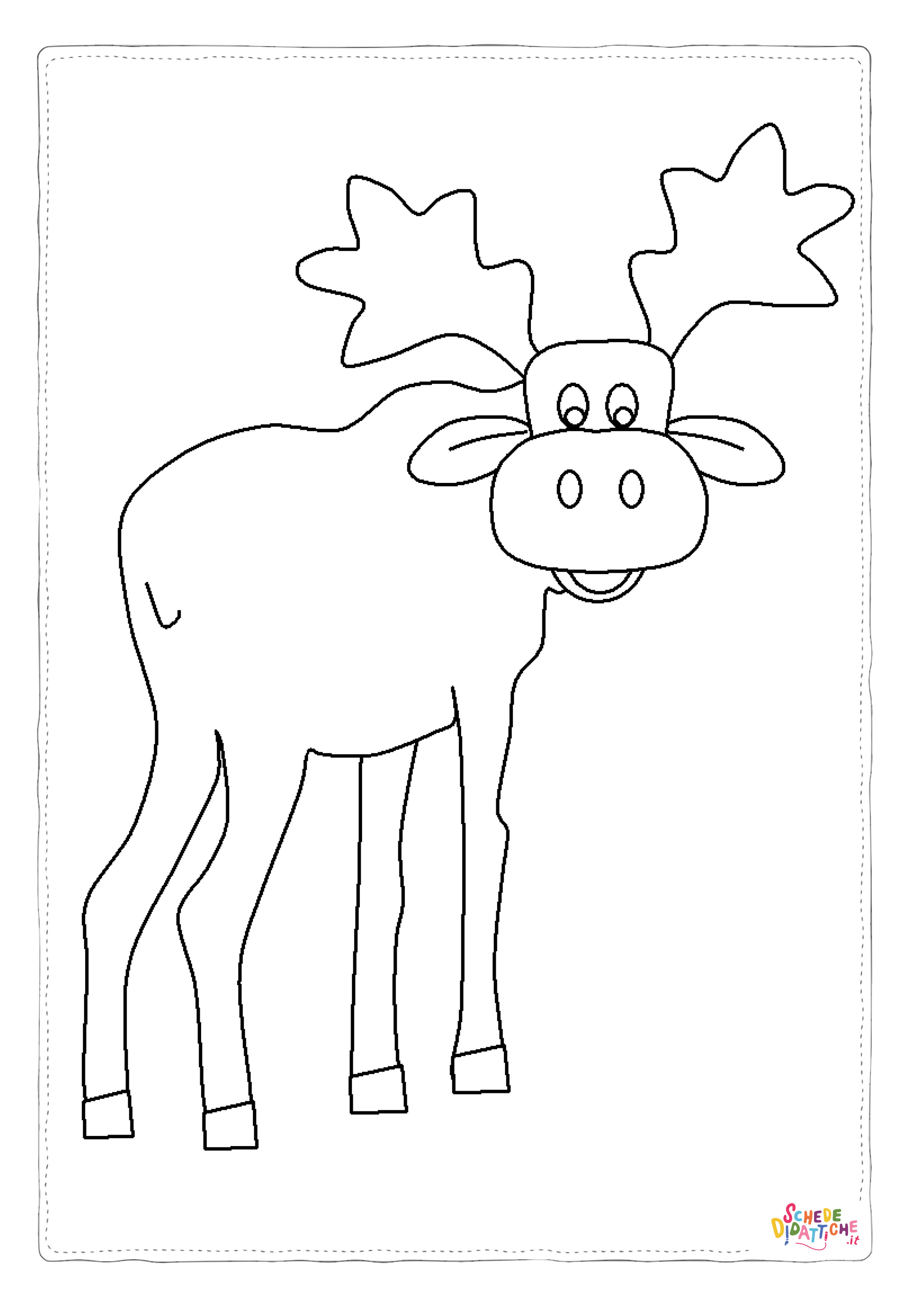 Disegno "Disegno di alce da stampare e colorare 4" Disegno di alce da stampare e colorare 4