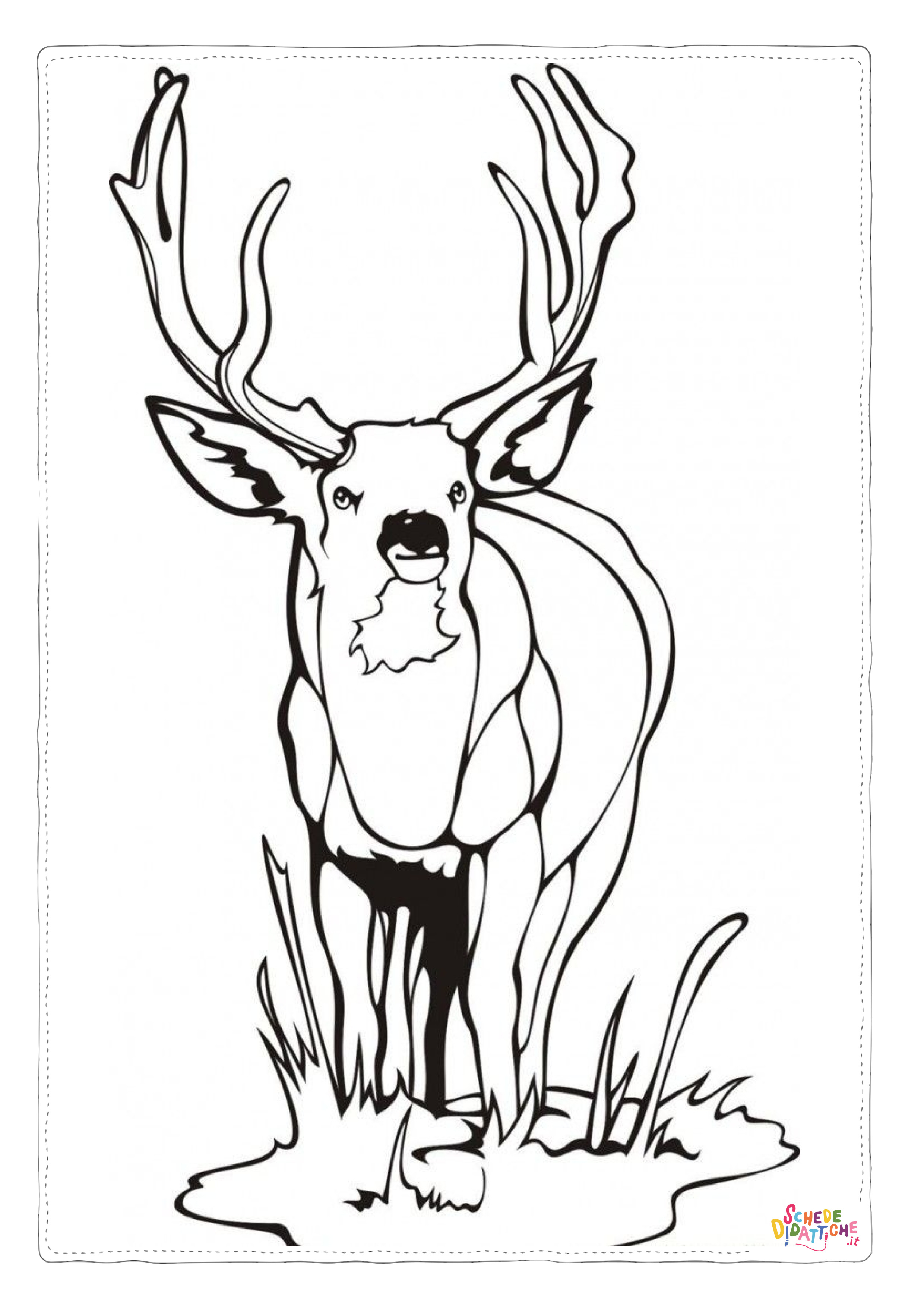 Disegno "Disegno di cervo da stampare e colorare 4" Disegno di cervo da stampare e colorare 4