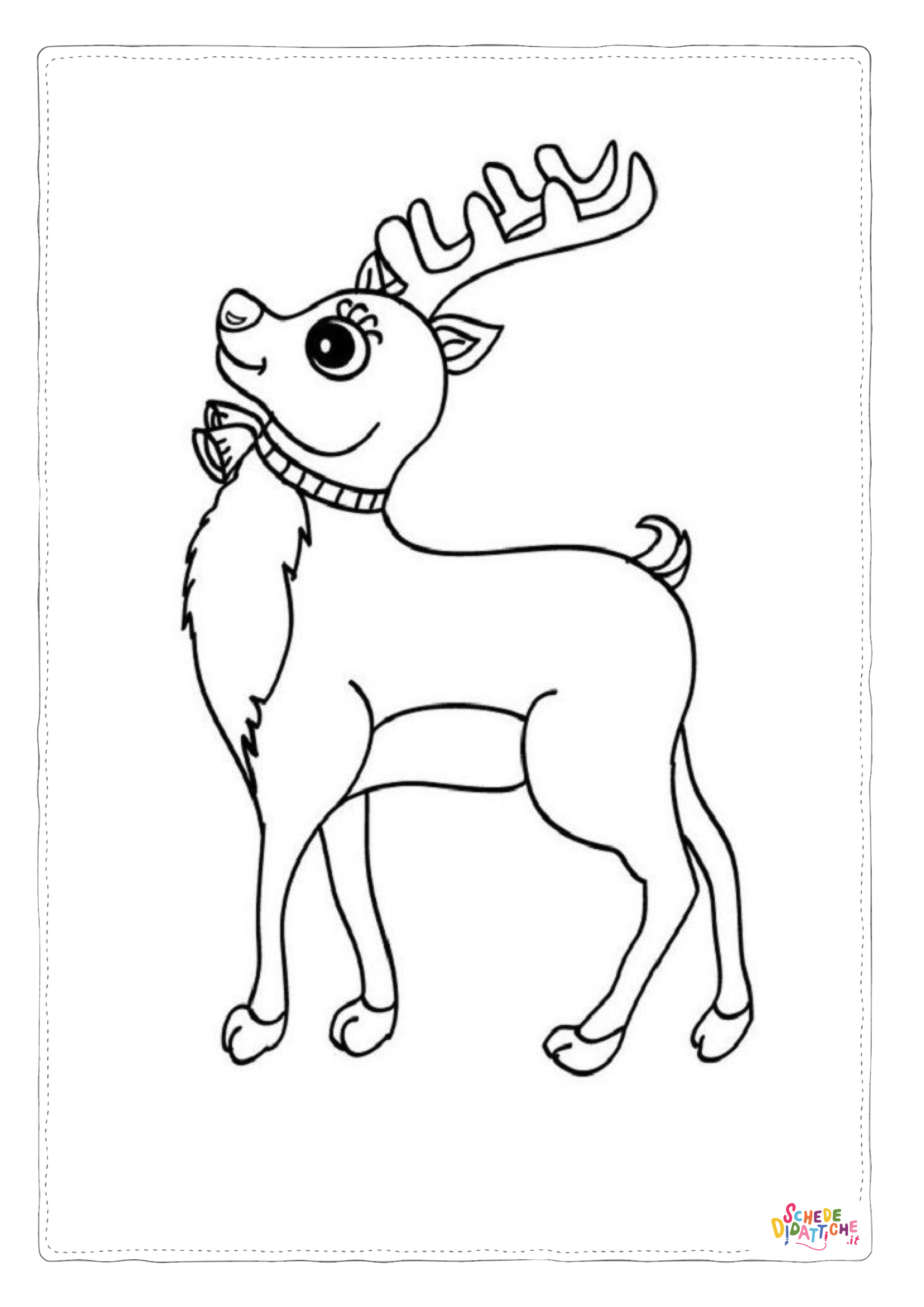 Disegno "Disegno di renna da stampare e colorare 20" Disegno di renna da stampare e colorare 20
